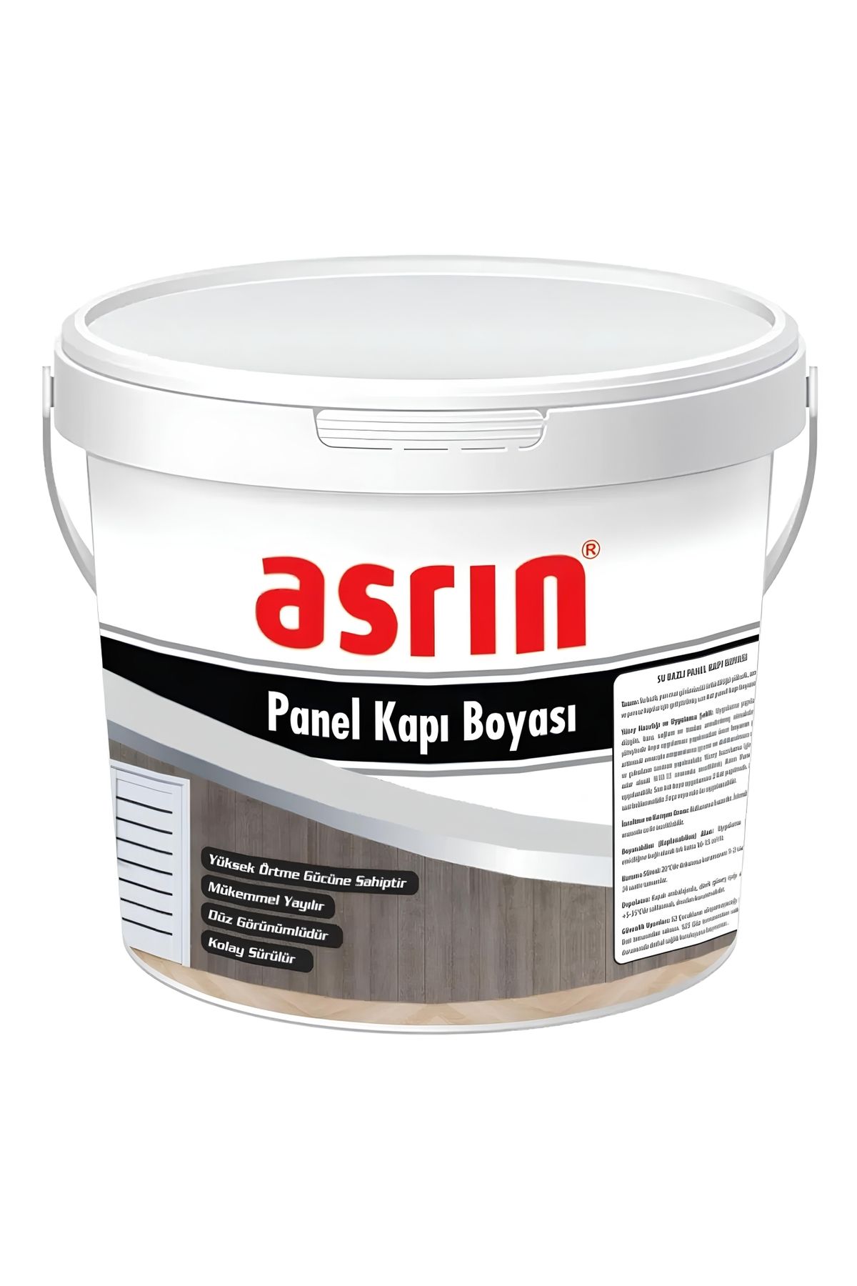 ASRIN Panel Kapı Ve Ahşap Boyası Beyaz 2.5 Kg-su Bazlı-kokusuz-kolay Uygulanır-sararmaz-yarı Mat