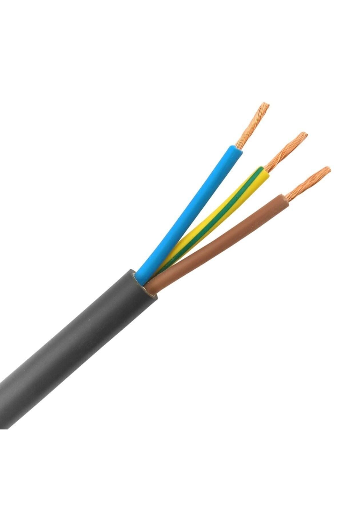 ÖZNUR 3x2,5mm Ttr Çok Telli Tam Bakır Kablo 1 Metre - 3'lü 2,5'luk Kablo - Siyah Renk