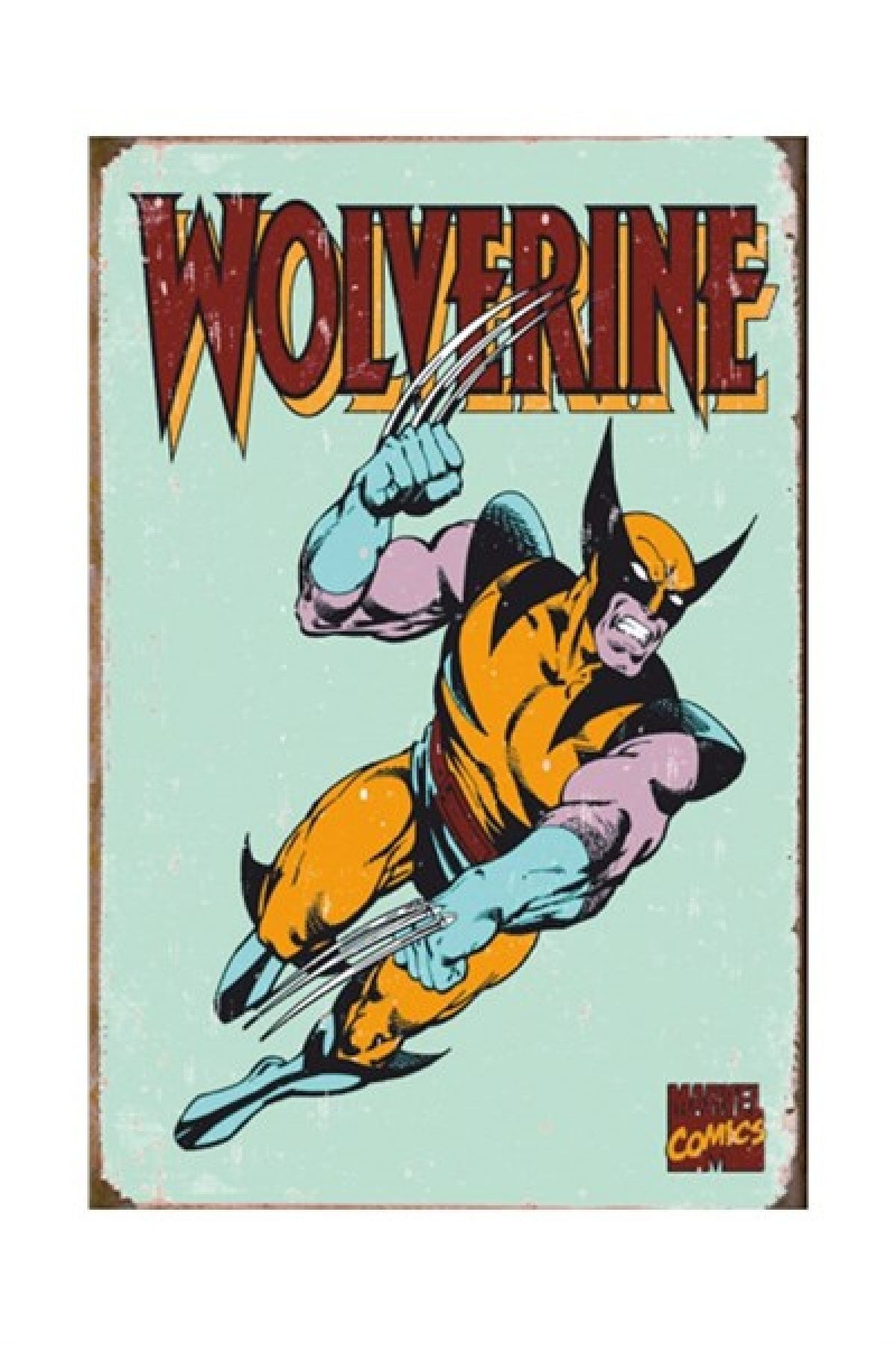 Genel Markalar Wolverine Marvel Retro Vintage Ahşap Poster