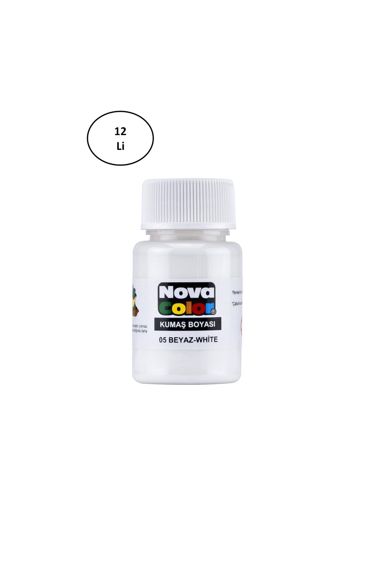 Genel Markalar Nova Color Kumaş Boyası Şişe 30 Ml Beyaz 12 Li