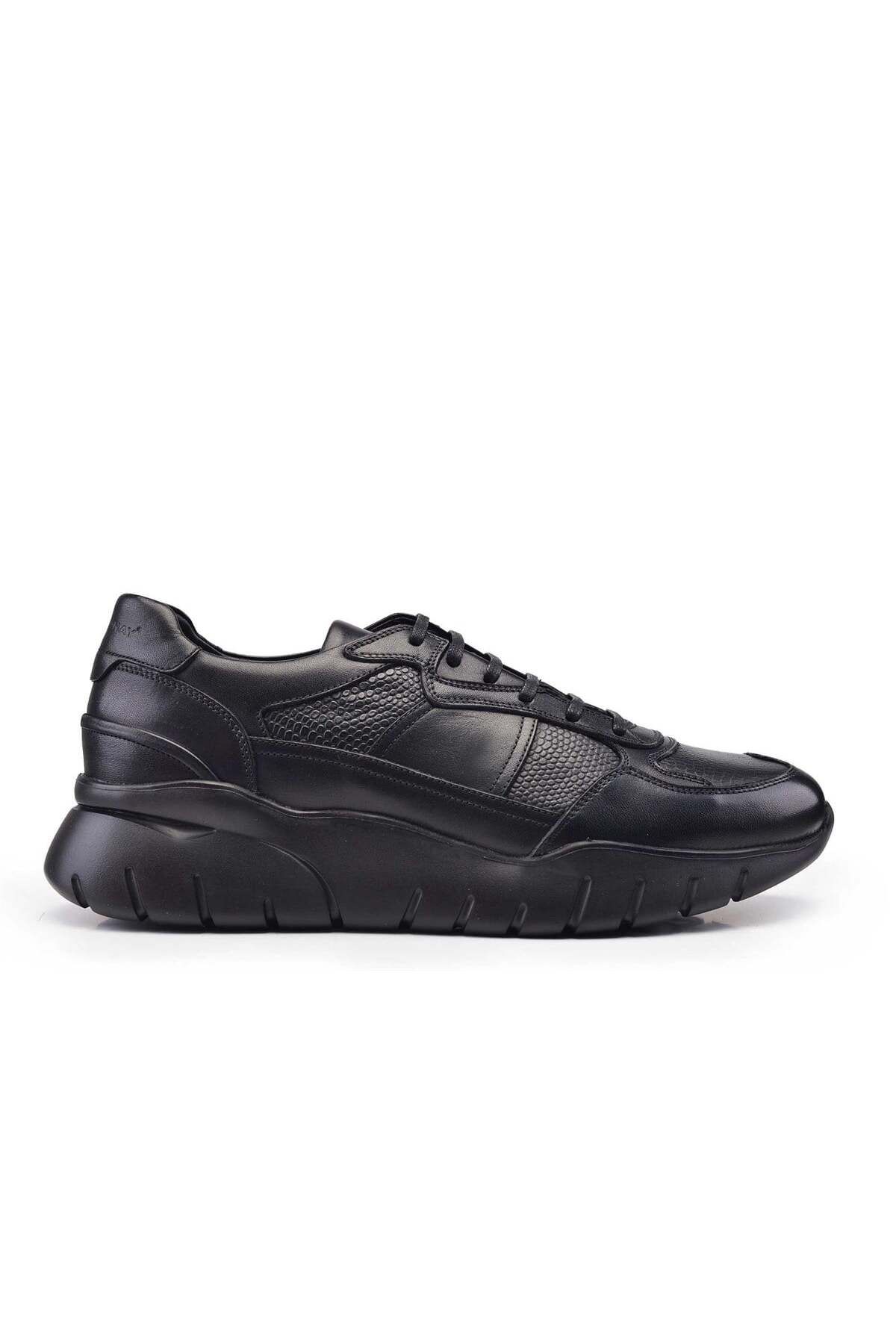 Nevzat Onay Siyah Str Baskı Sneaker Ayakkabı -11008-