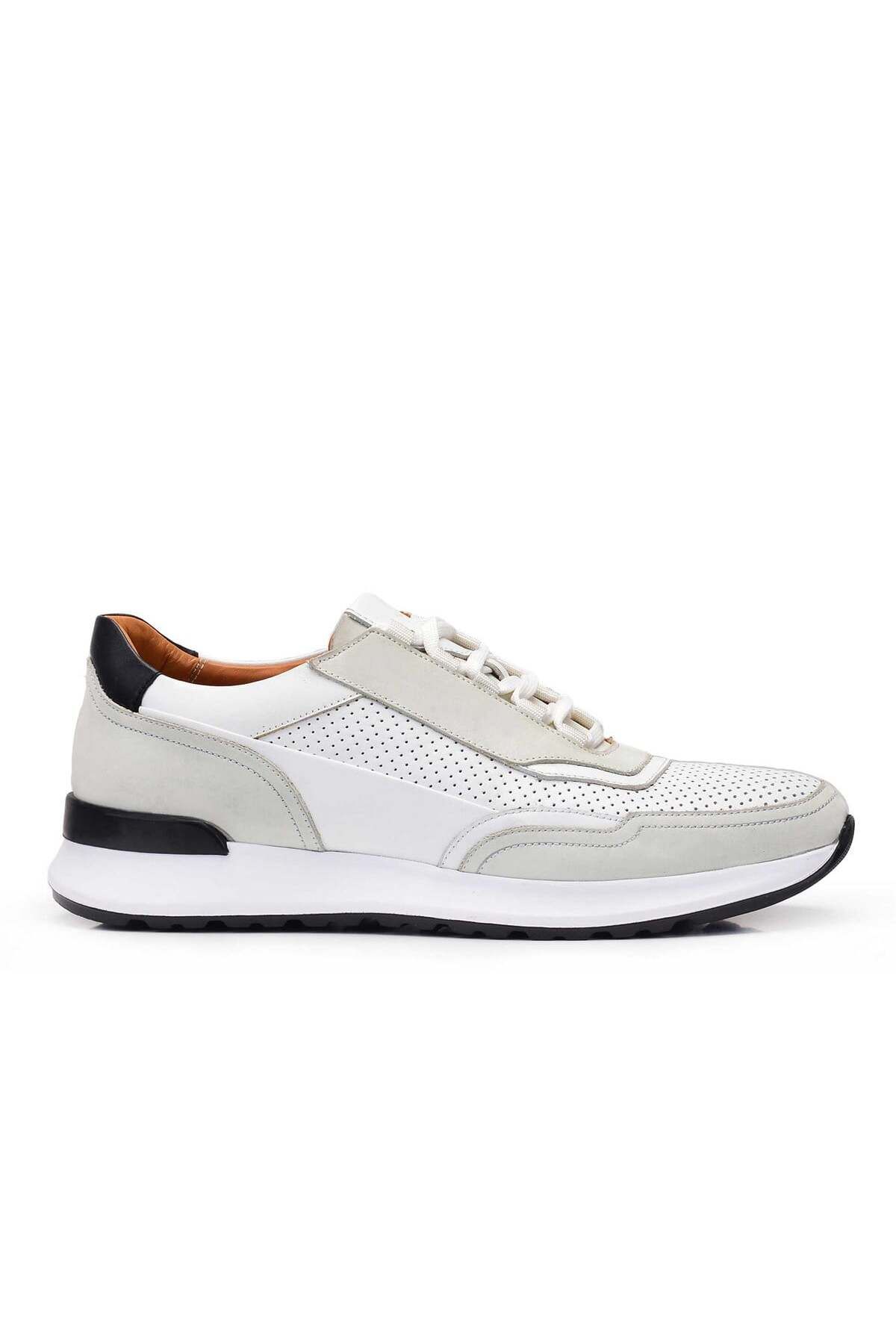 Nevzat Onay Beyaz Bağcıklı Sneaker Erkek Ayakkabı -11779-