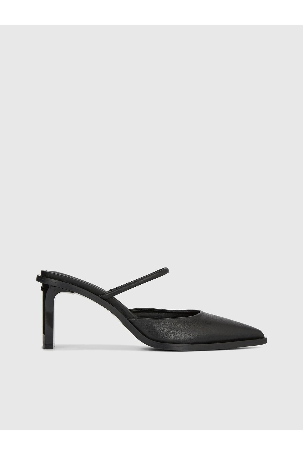 Calvin Klein Kadın Marka Logolu Düz Taban Kaydırmaz Günlük Kullanım Siyah Klasik Topuklu Ayakkabı HW0HW01991-BEH