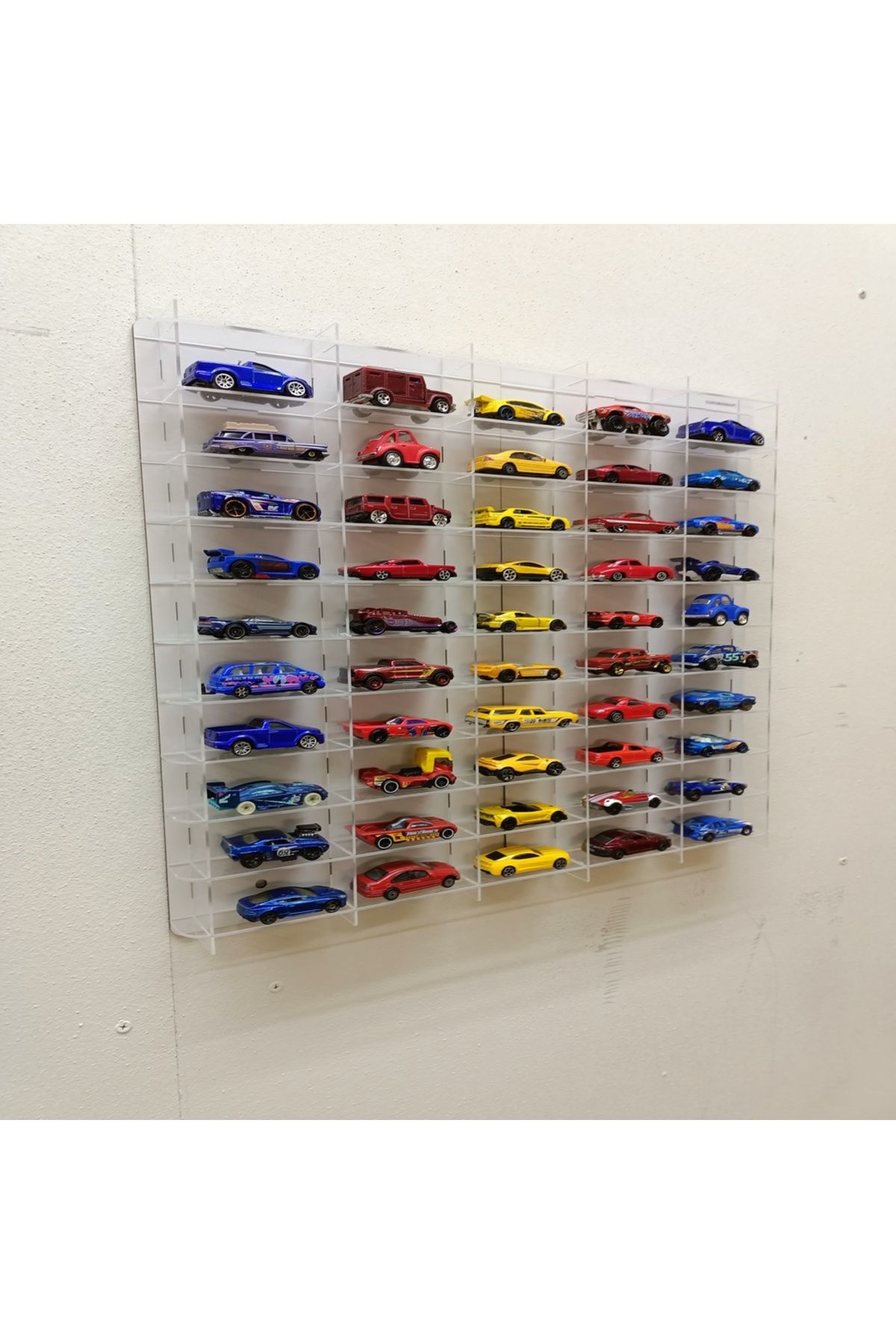 YUSRADESİGNART PleksiGlass,Akrilik 1/64 Hotwheels Matchbox Oyuncak Hobi Koleksiyon Model Araç Araba Rafı