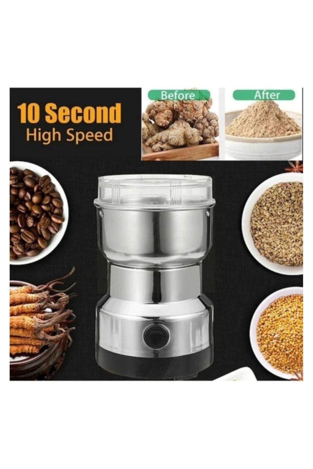 Essen Elektrikli Kahve Değirmeni Çok Fonksiyonlu Un Öğütme Makinesi Tahıl Fındık Baharat Tahıl Öğütücü