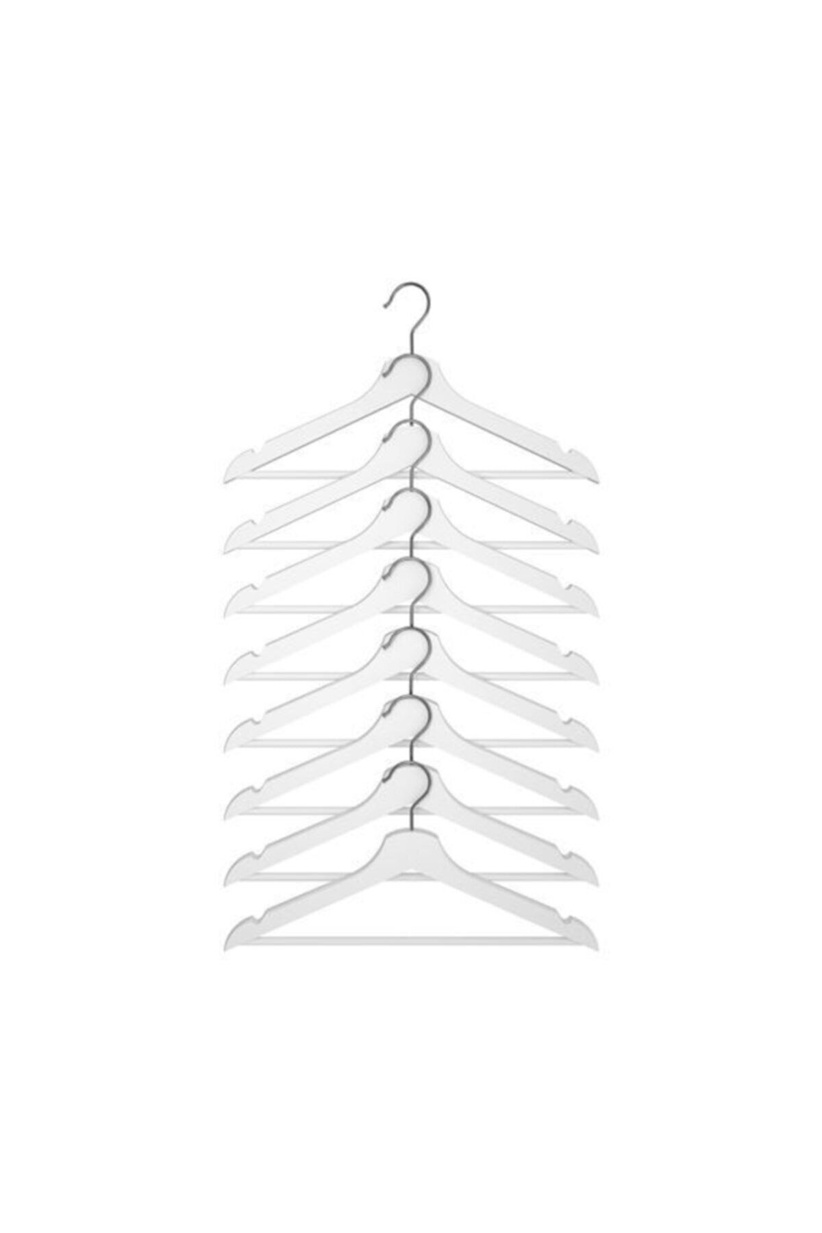 IKEA Bumerang Elbise Giysi Askısı - Beyaz Askı 8 Li Paket