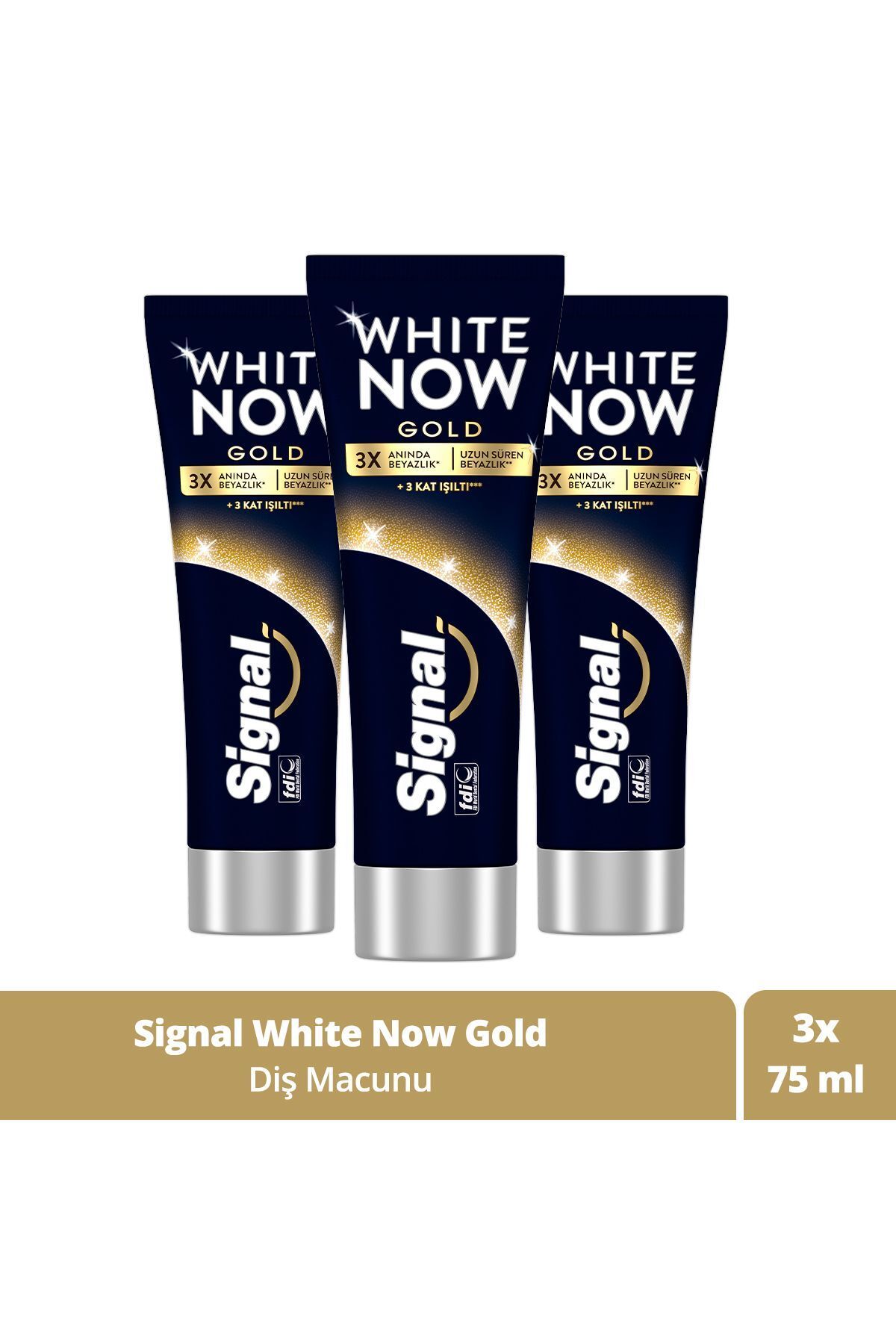 Signal White Now Gold Anında Beyazlatıcı Diş Macunu 75mlx3