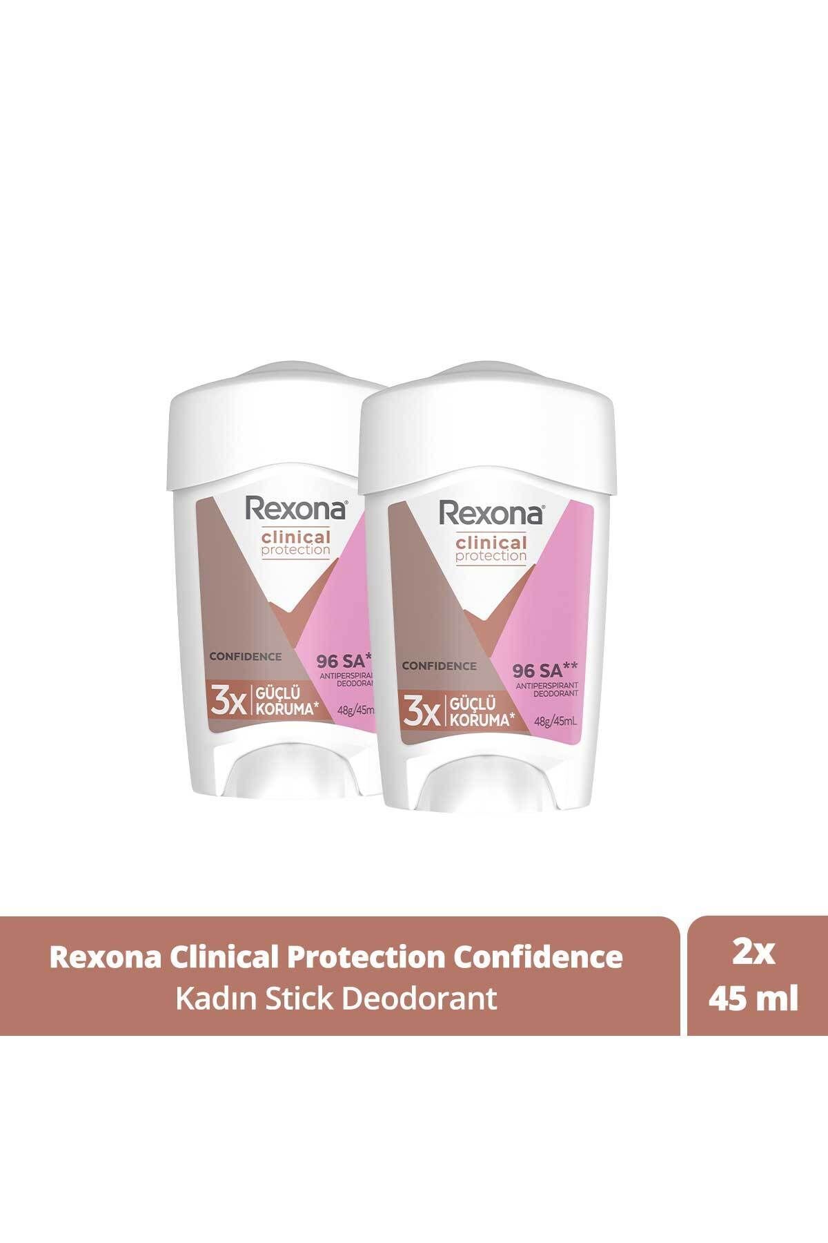 Rexona Clinical Protection Kadın Stick Deodorant Confidence 3x Güçlü Koruma 45 ml X2