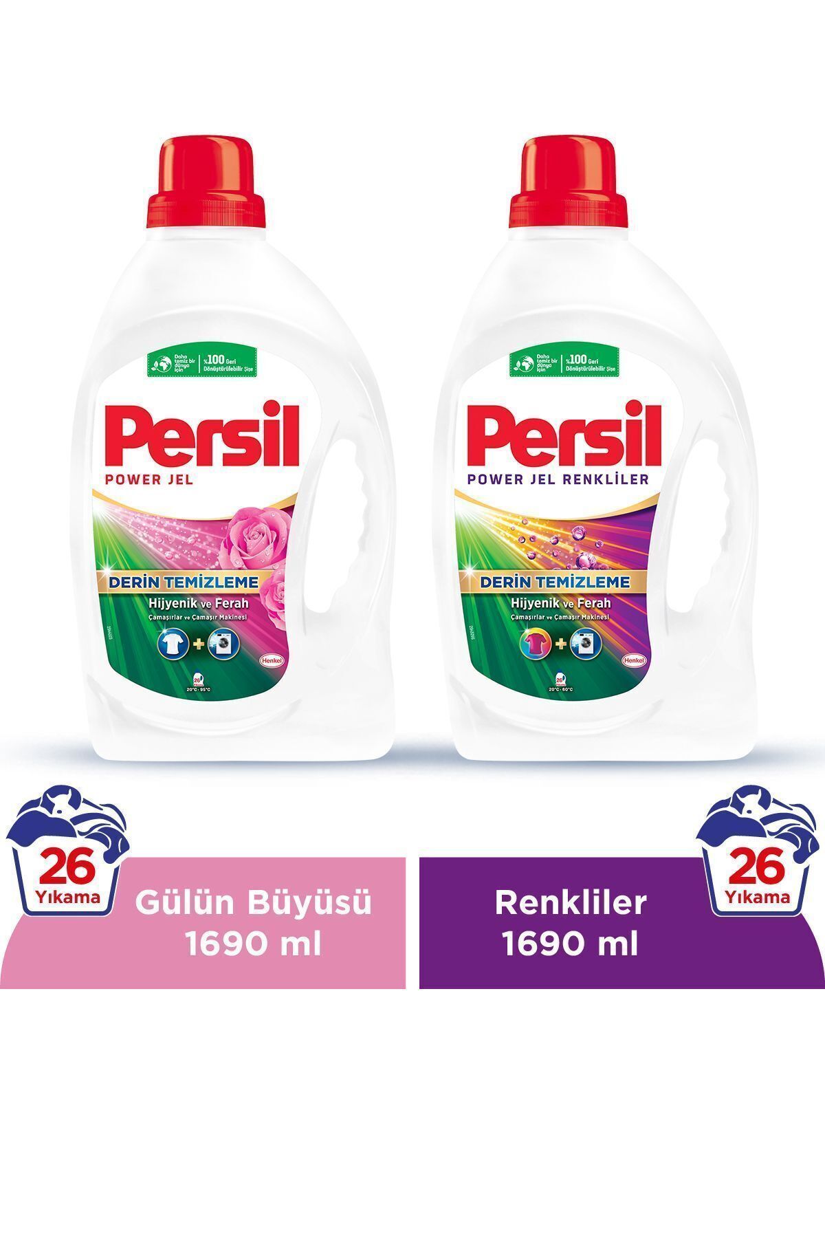 Persil Persil Sıvı Çamaşır Deterjanı 2 x 1690ml (52 Yıkama) Gülün Büyüsü + Color