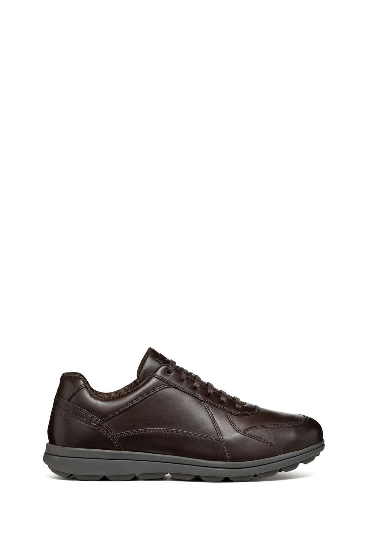 Geox Erkek Kahverengi Spherica Ec12 Bağcıklı Deri Casual Sneaker