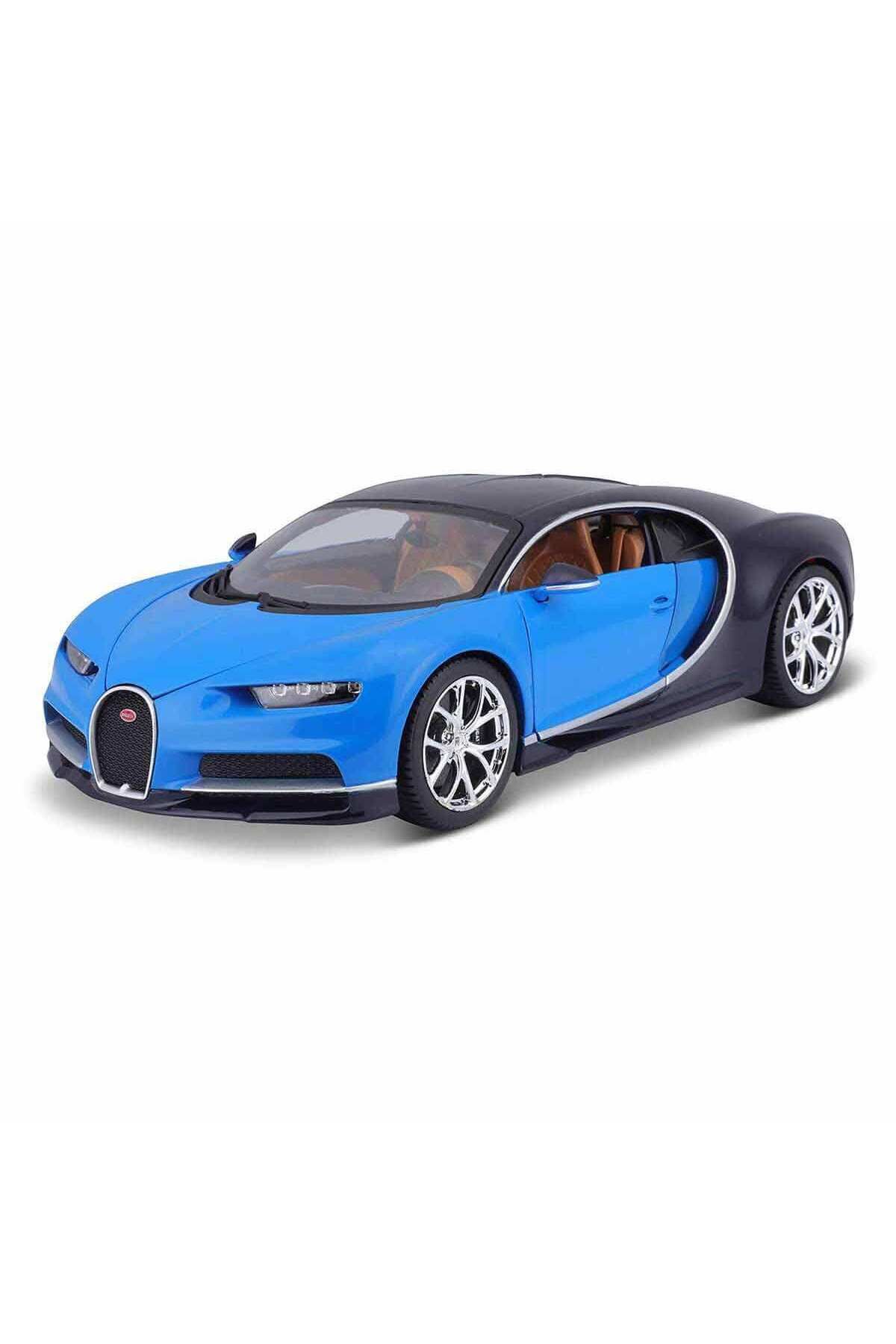 Burago 1:18 Bugatti Chiron Model Araba - Mavi-Siyah