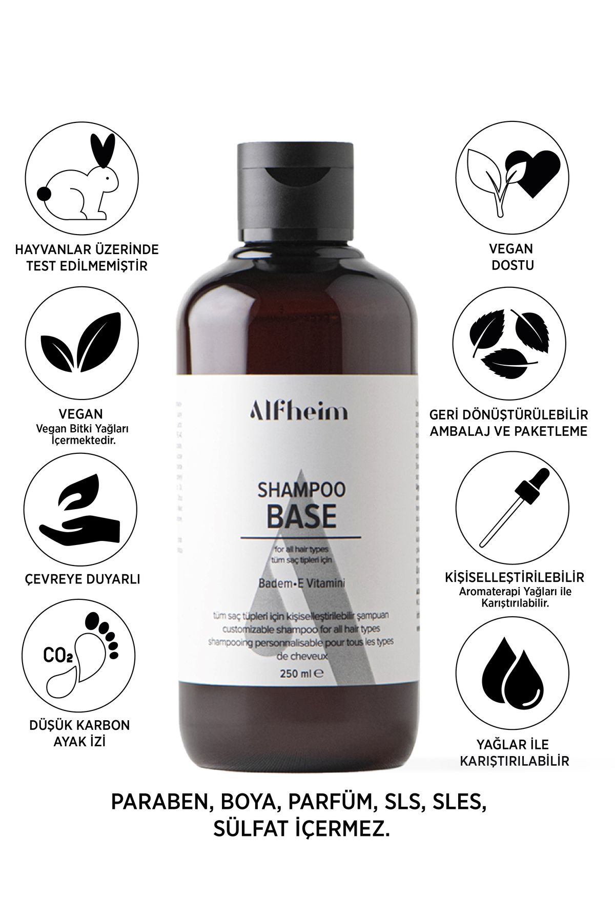 Alfheim Shampoo Base/ Uçucu Yağlar Ile Karıştırın/ Kokusuz Şampuan/ Yeni Saçları Teşvik Eder/ 250 Ml