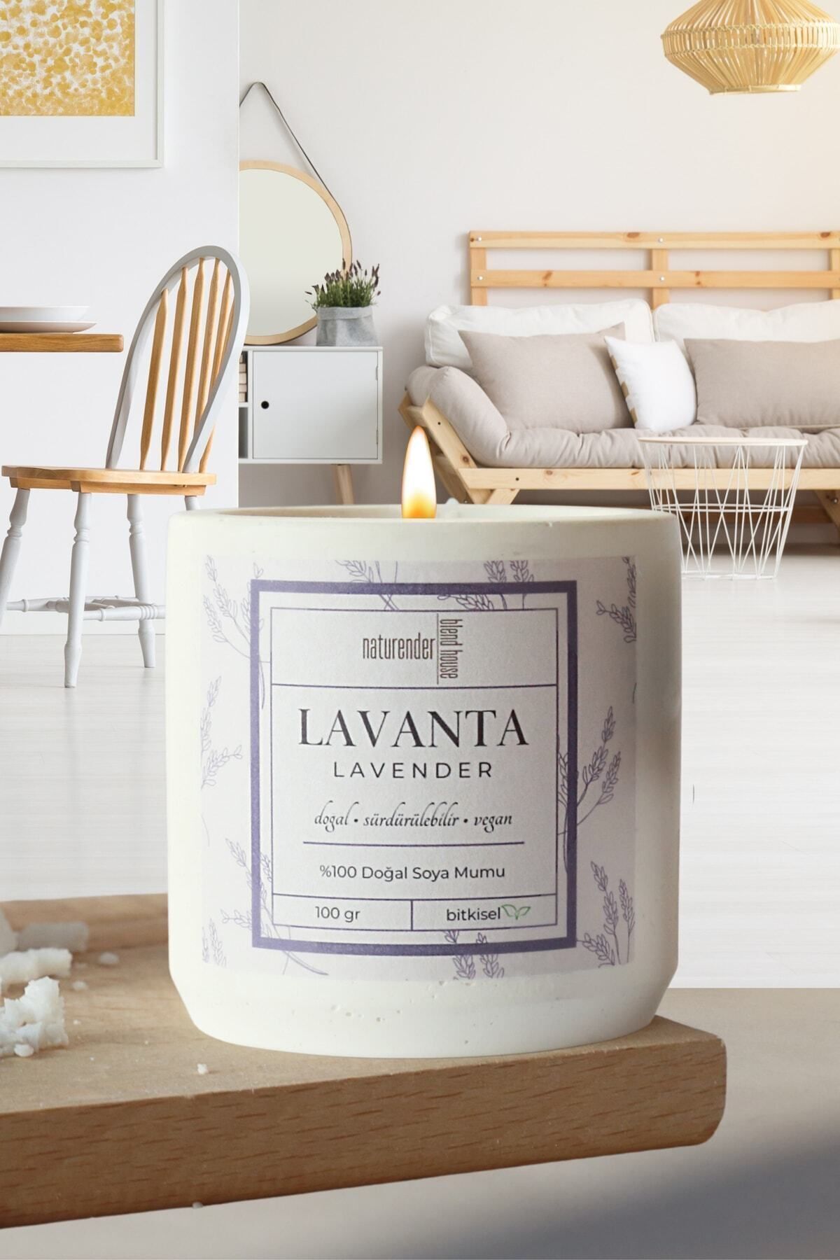 Naturender | Lavanta • %100 Saf Lavanta Uçucu Yağı Içeren Soya Mumu - Ip Fitil