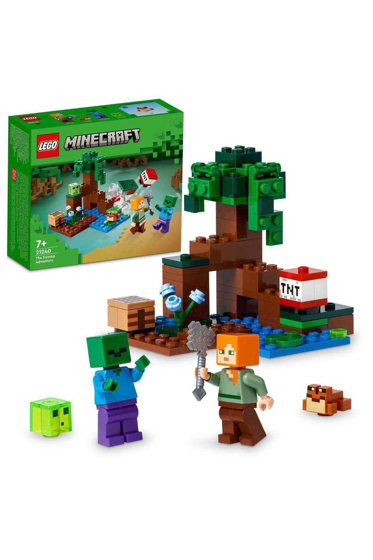 LEGO ® Minecraft® Bataklık Macerası 21240 - 7 Yaş ve Üzeri Çocuklar için Oyuncak Yapım Seti(65 Parça)