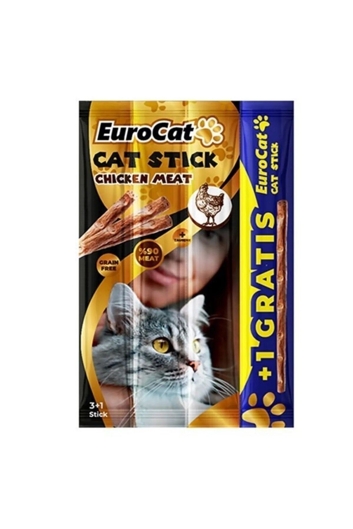 Eurocat Cat Stick Tavuklu 3+1 5 Gr