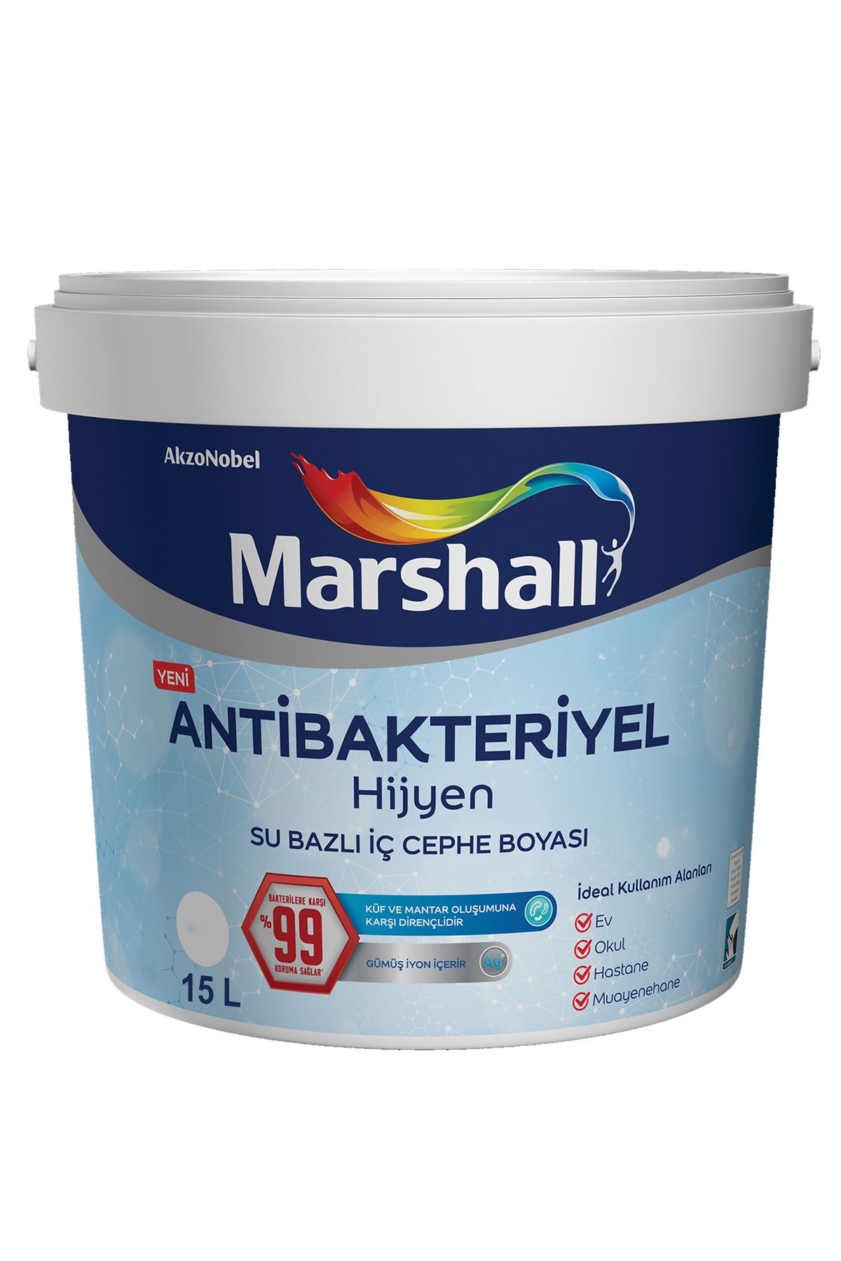 Marshall Antibakteriyel Hijyen Ipek Mat Iç Cephe Boyası Tatlı Huzur 15 Lt (20 KG)
