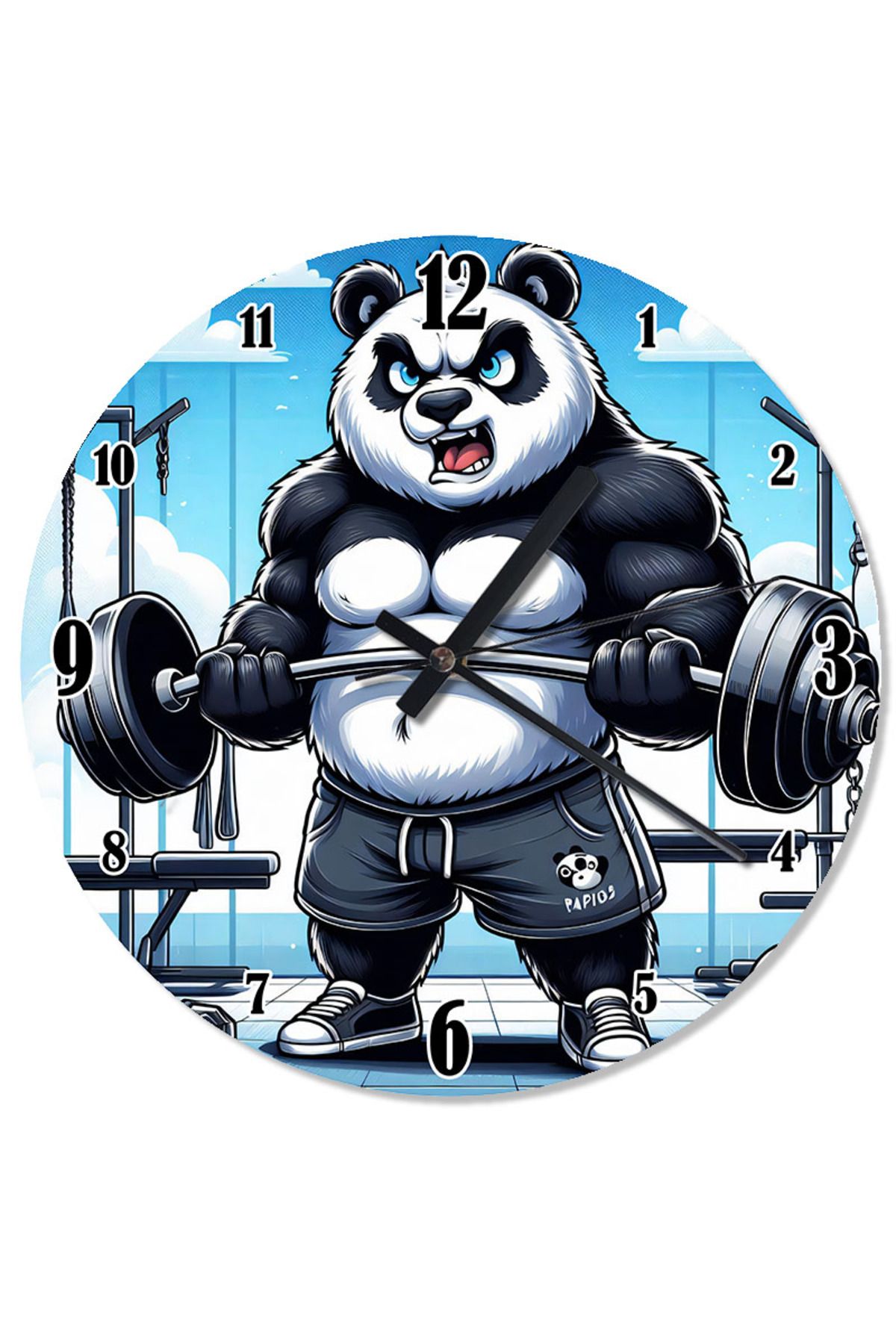 ekart Halter Kaldıran Panda Dekoratif Duvar Saati