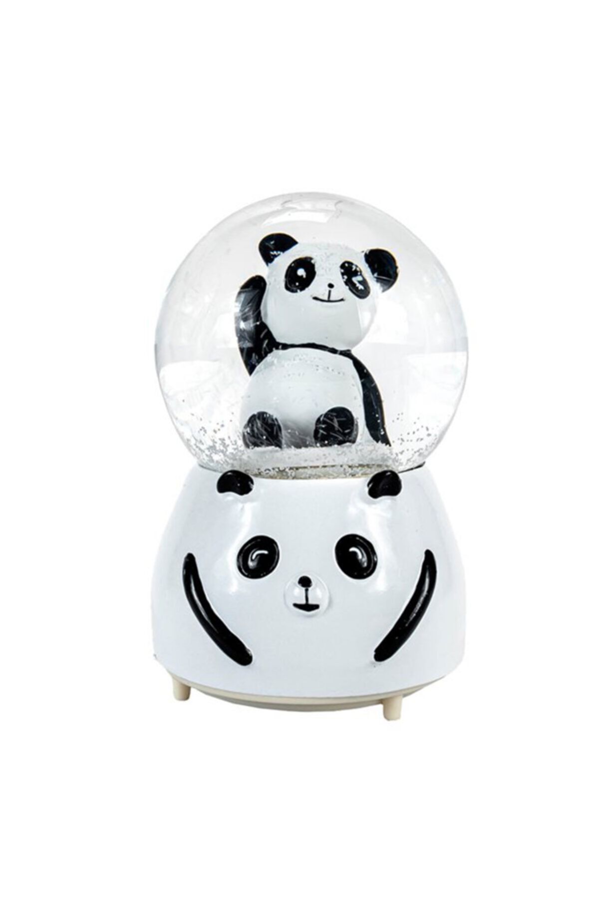 Hediye Sahibi Panda Büyük Boy Püskürtmeli Işıklı Müzikli Kar Küresi