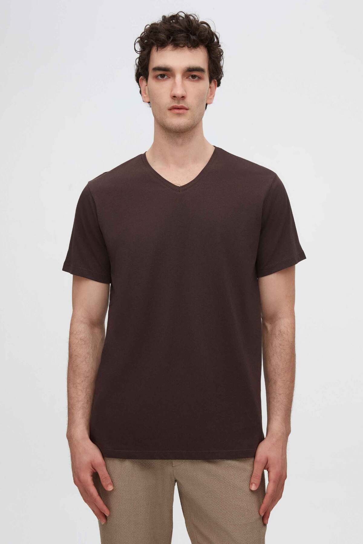 D'S Damat Ds Damat Kahverengi %100 Pamuk T-Shirt