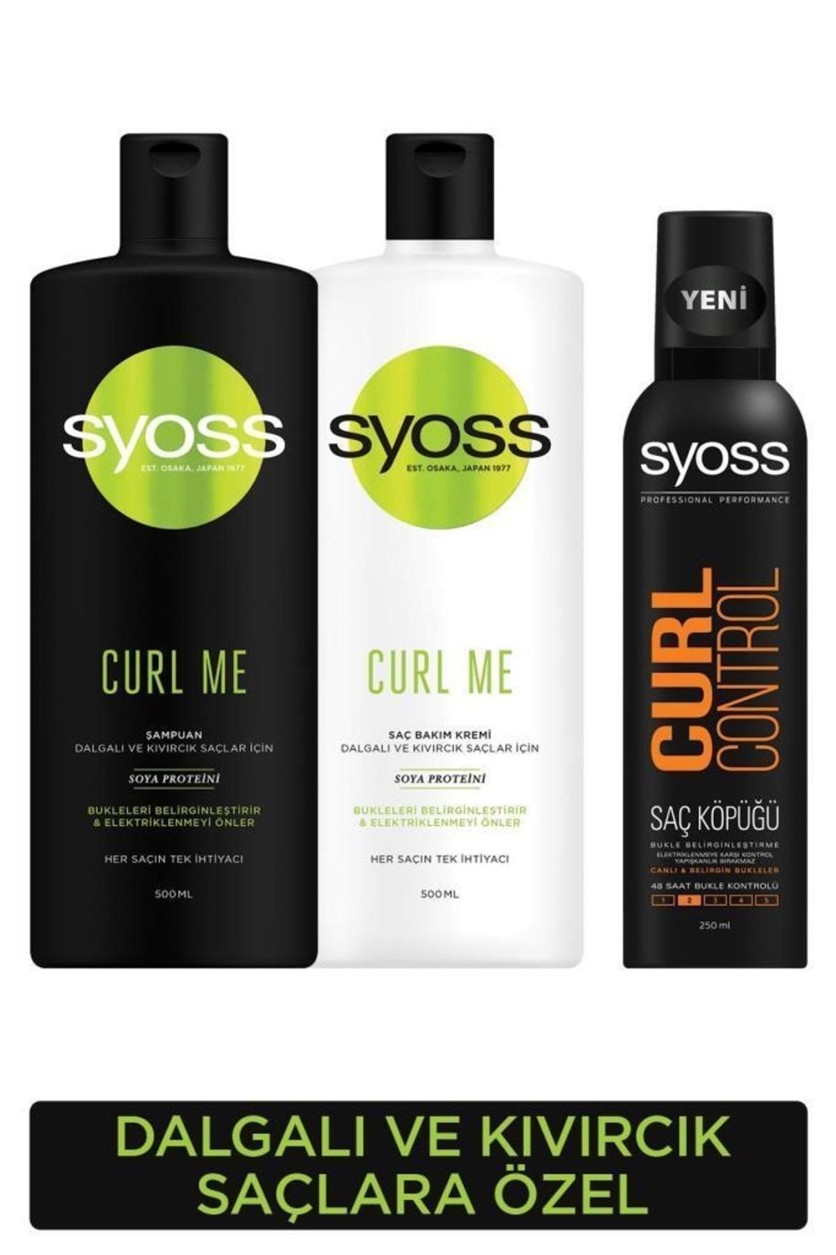 Syoss Curl Me Şampuan 500 Ml + Saç Kremi 500 Ml + Curl Control Köpük 250 Ml