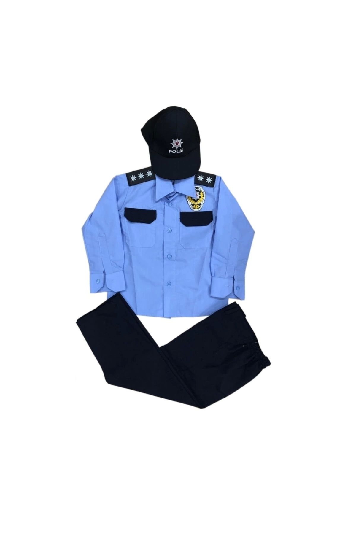 Genel Markalar Unisex Çocuk Mavi Polis Genel Hizmet Kıyafeti