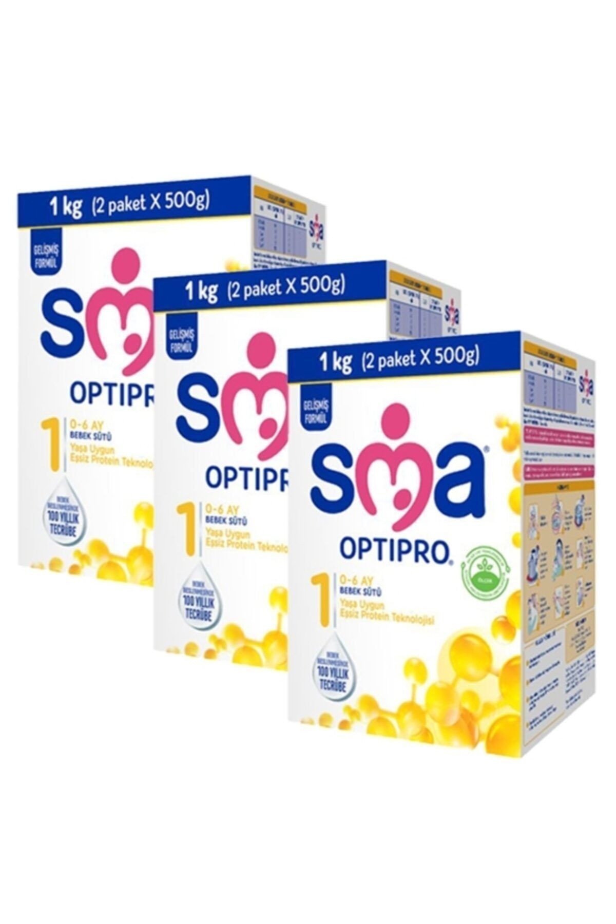 SMA Optipro Probiyotik 1 0-6 Ay Bebek Sütü 1000 Gr X 3 Adet
