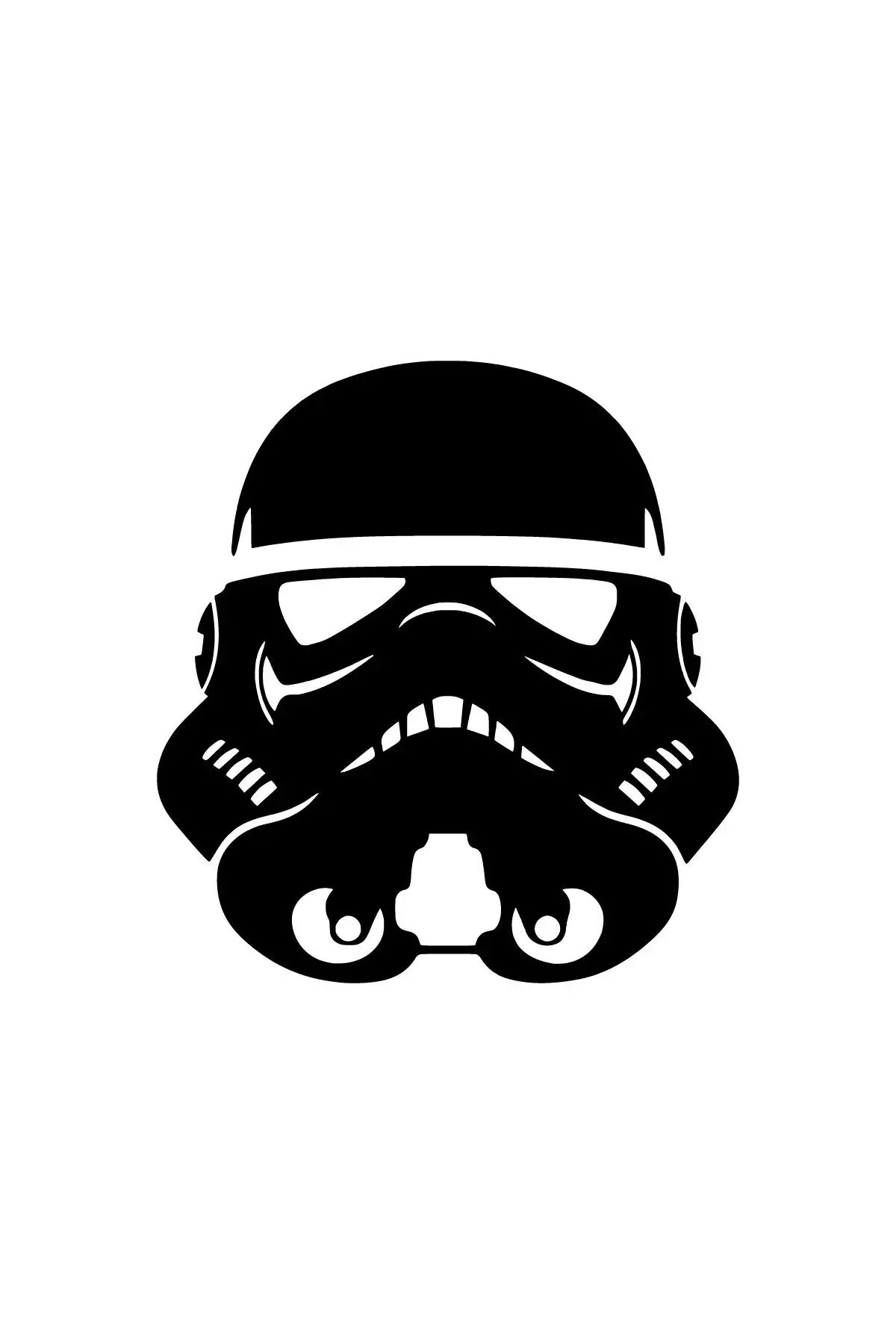 Genel Markalar Star Wars Asker Kafası Sticker (Oto-Motor-Laptop-Duvar-Dekor) 20 x 22 cm