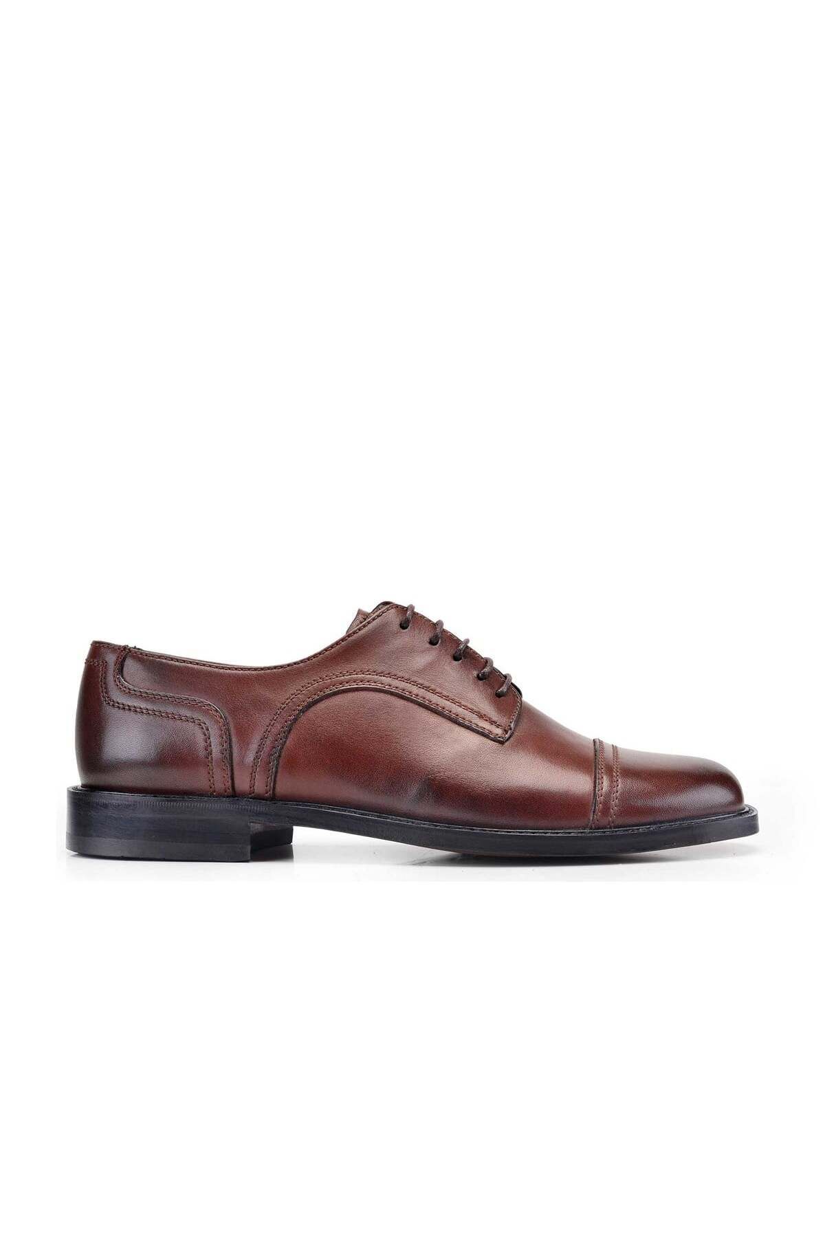 Nevzat Onay Hakiki Deri Kahverengi Klasik Bağcıklı Kösele Erkek Ayakkabı -8772-