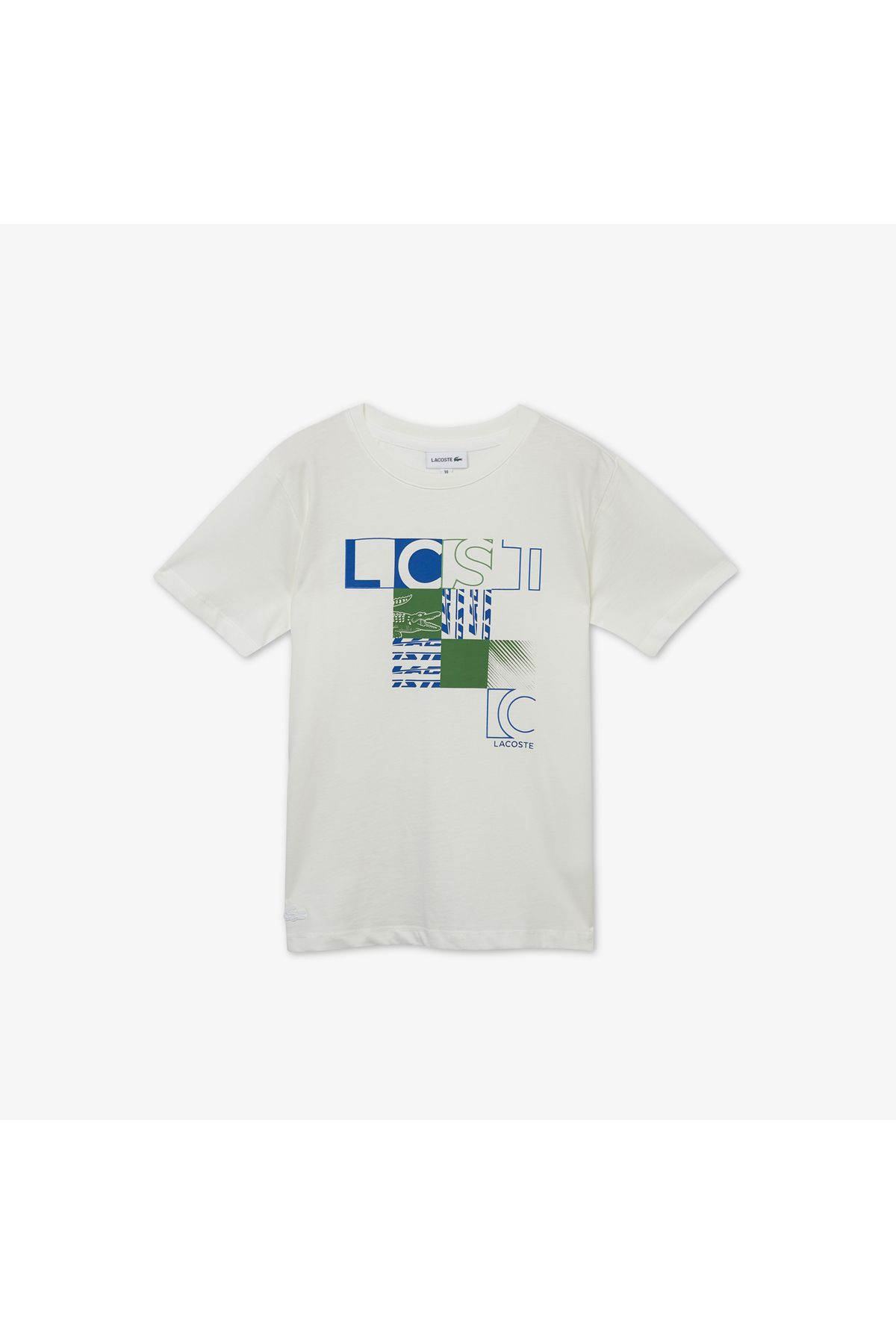 Lacoste Çocuk Bisiklet Yaka Baskılı Beyaz T-shirt