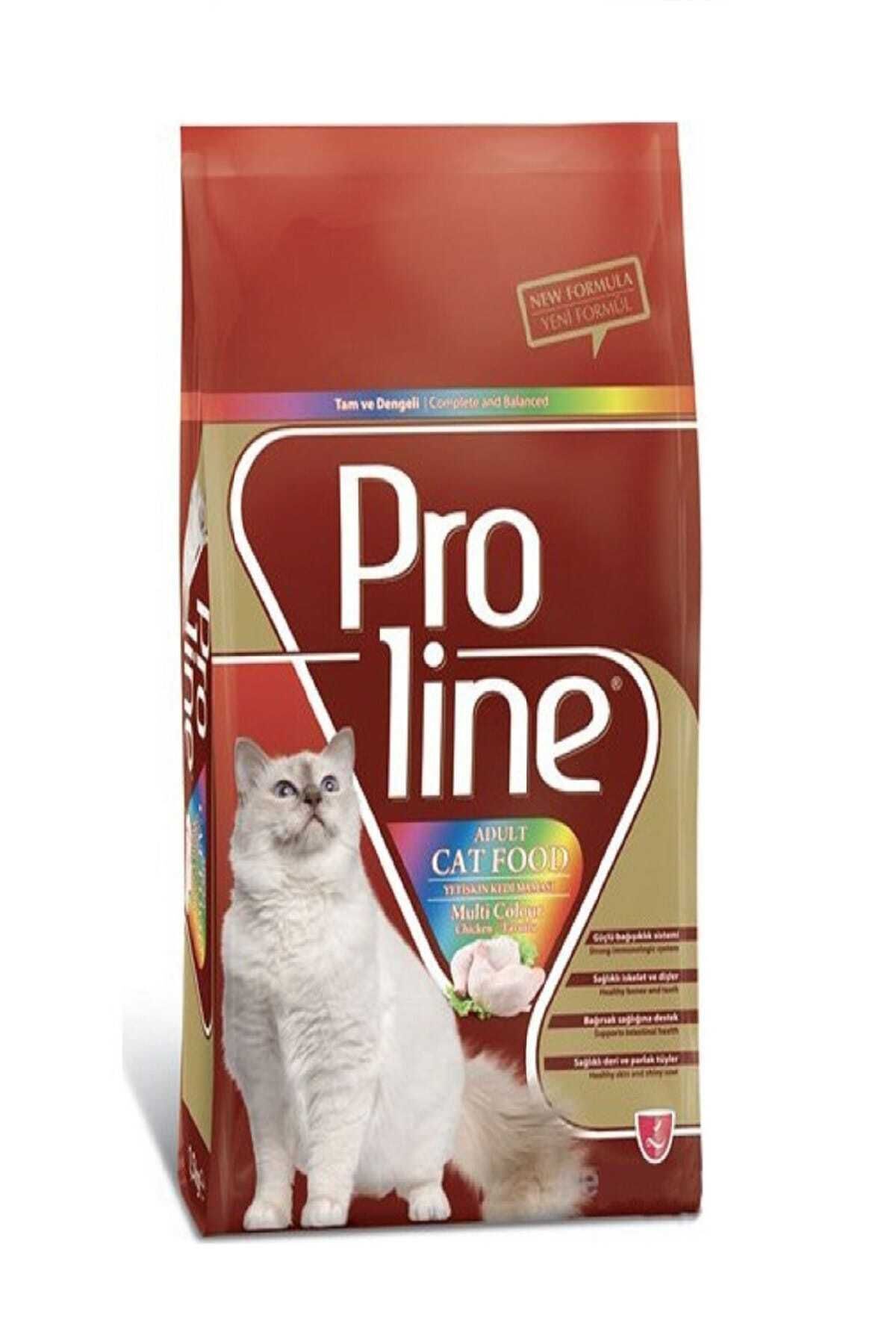 Pro Line Cat MultiColor Adult Tavuklu Yetişkin Renkli Kedi Maması 1.5 kg