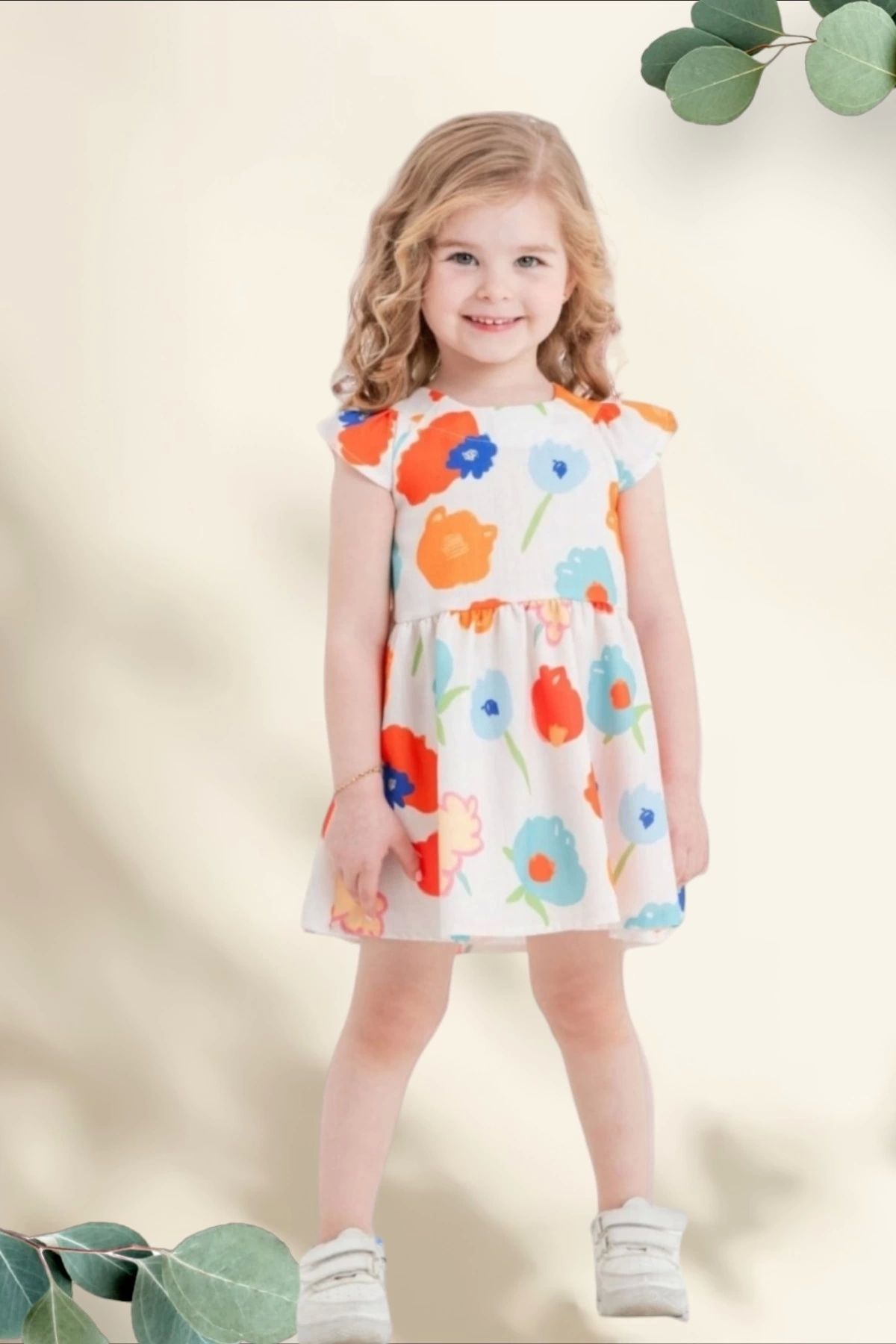 Kids' Little Store Çiçekli Kız Çocuk Elbise