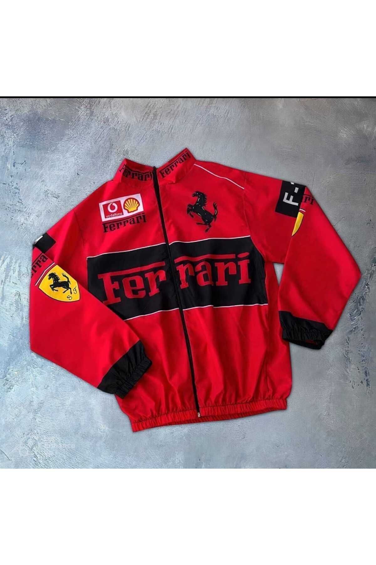 Ferrari Baskılı Paraşüt Kumaş Ceket Unisex