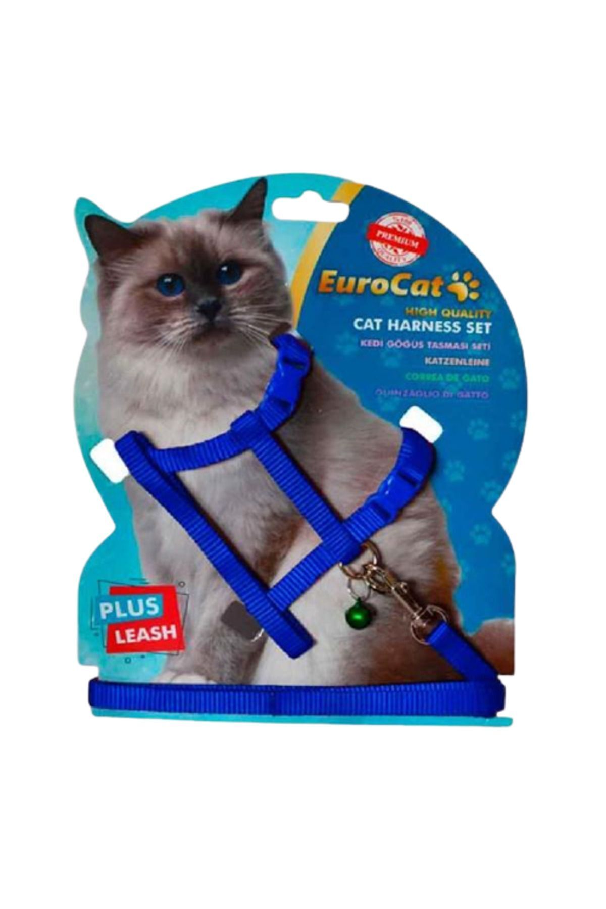 Eurocat Kedi Göğüs Tasması Düz Mavi