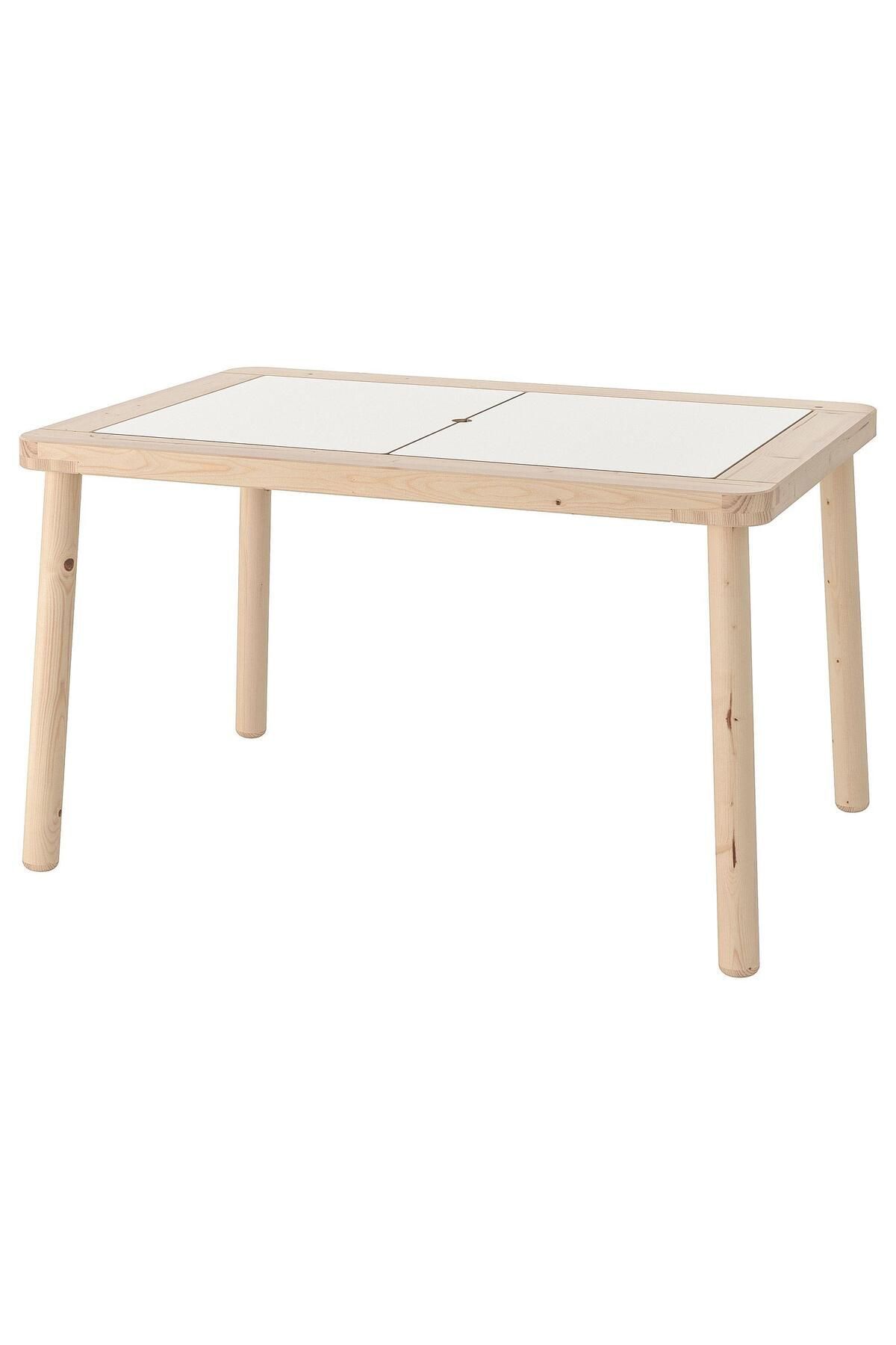 IKEA Çocuk Oyun Masası,Dikdörtgen Huş-Beyaz Renk MeridyenDukkan 83x58 cm İç-Dış Mekan Kullanımı Çocuk Mas
