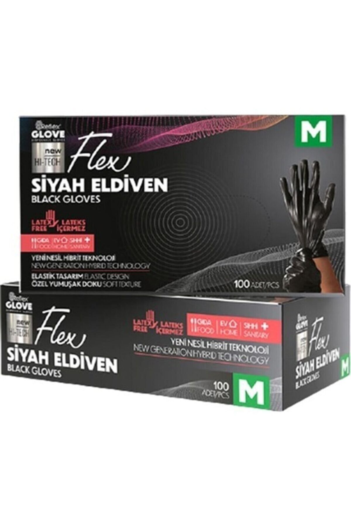 Reflex Flex Eldiven Flex Glove Pudrasız Latex Değildir 100'lü Paket M Beden