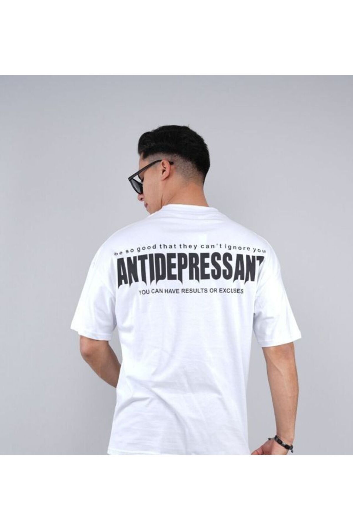 King Antidepresan baskılı unisex oversize t-shirt