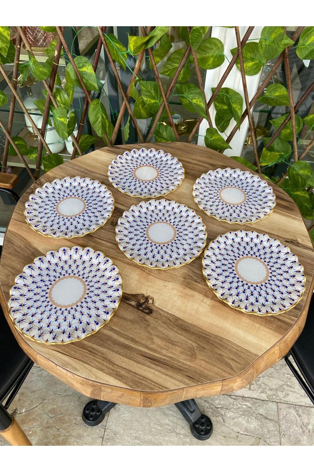 GÜRCÜGLASS Tatlı Tabağı Takımı Mücevher 17 Cm