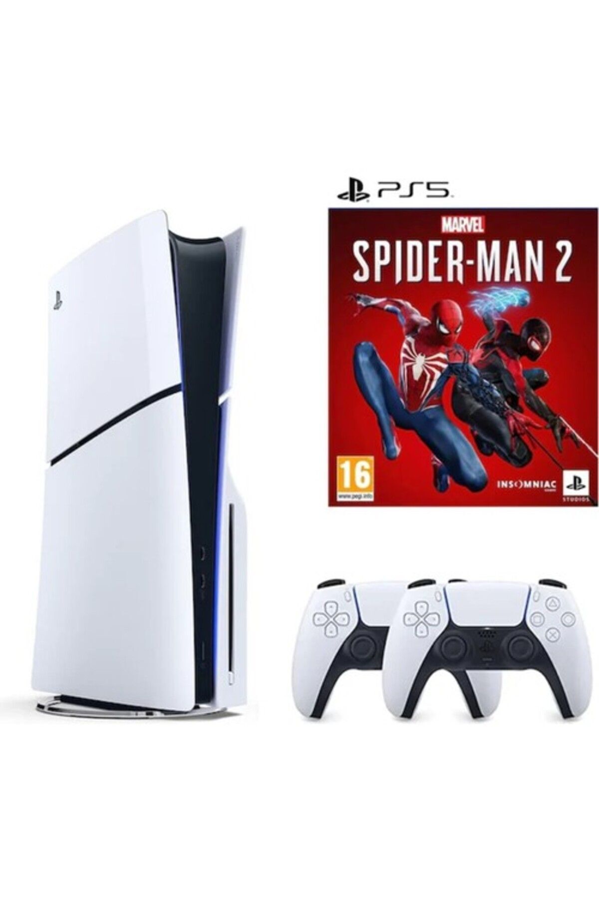 Sony Playstation 5 Slim Standart Edition 1 TB + 2.DualSense + Spider-Man 2 (İthalatçı Garantili)