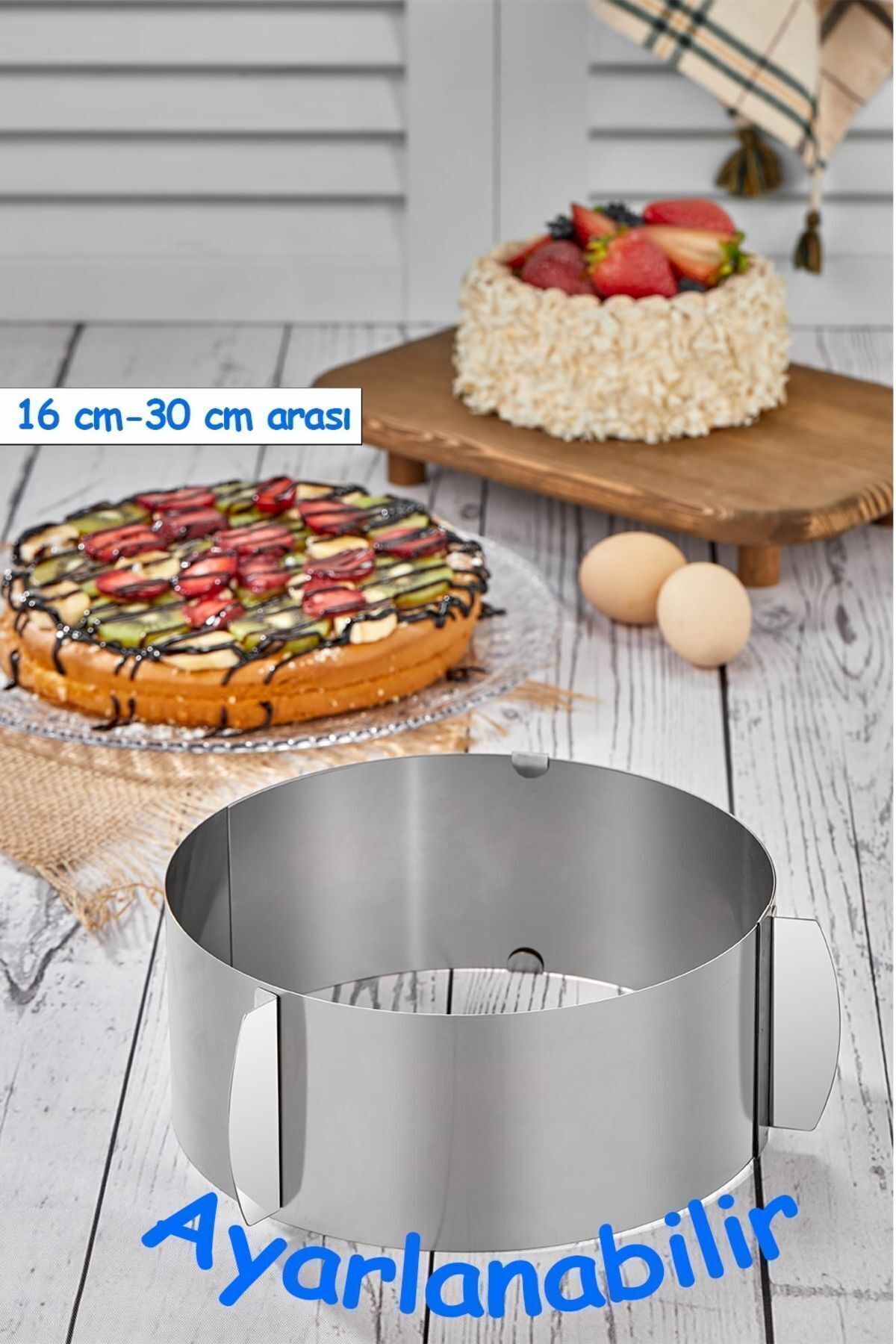 EMBHOME Cake And Cake Stainless Round Clamp Adjustable Cake Mold Circle 16/30 Cm Height 10 Cm