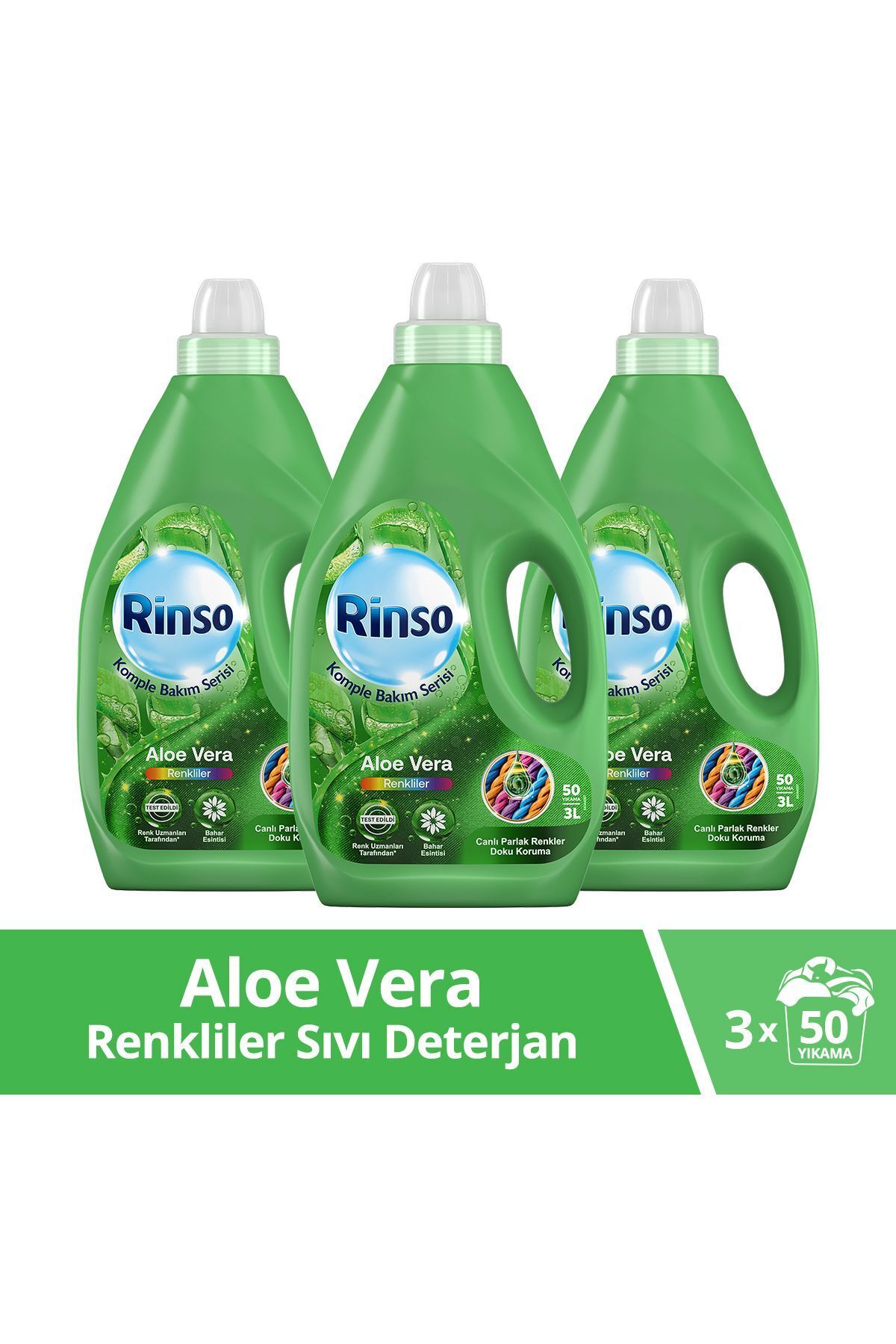 Rinso Sıvı Deterjan Aloe Vera Renkiler 3lt 3 Adet