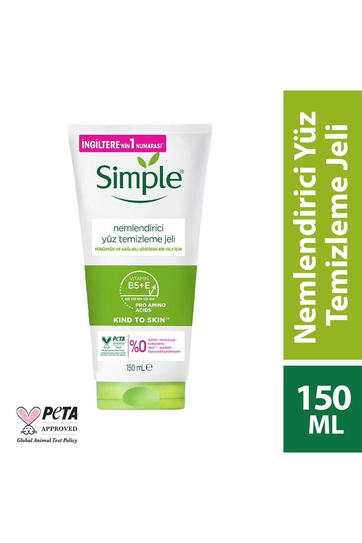 Simple Kind To Skin Nemlendirici Yüz Temizleme Jeli B5 E Vitamini Pürüzsüz Ve Sağlıklı Cilt 150 ml