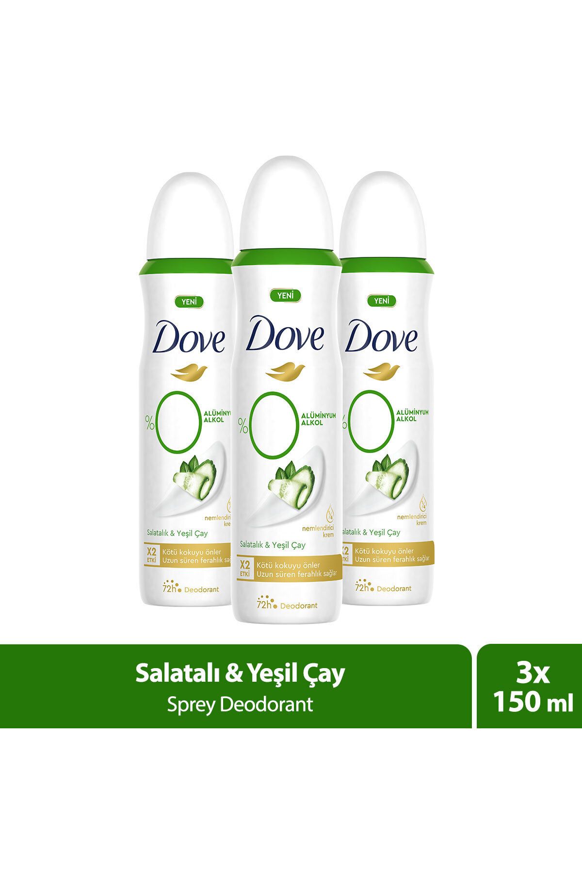 Dove Kadın Deodorant Salatalık & Yeşil Çay 150ml X3