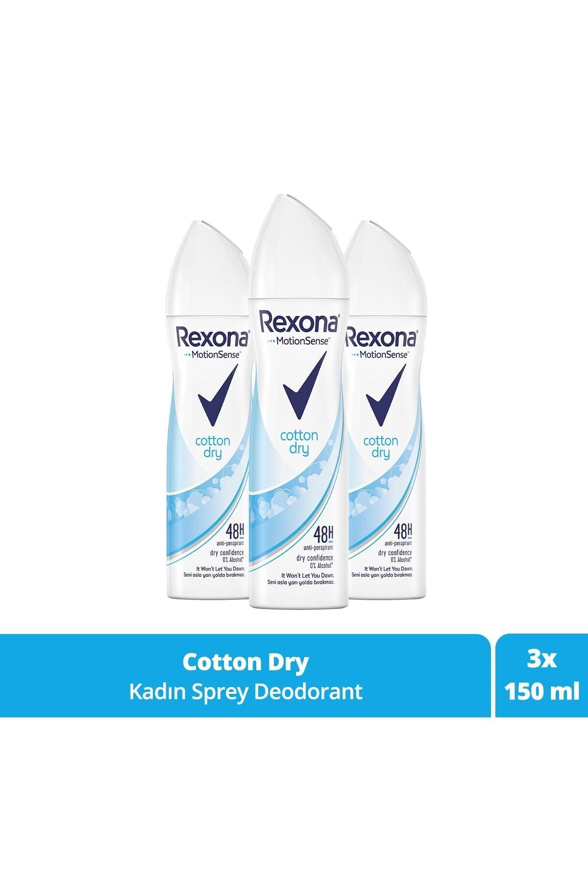 Rexona Kadın Sprey Deodorant Cotton Dry 150 ml x3 Adet
