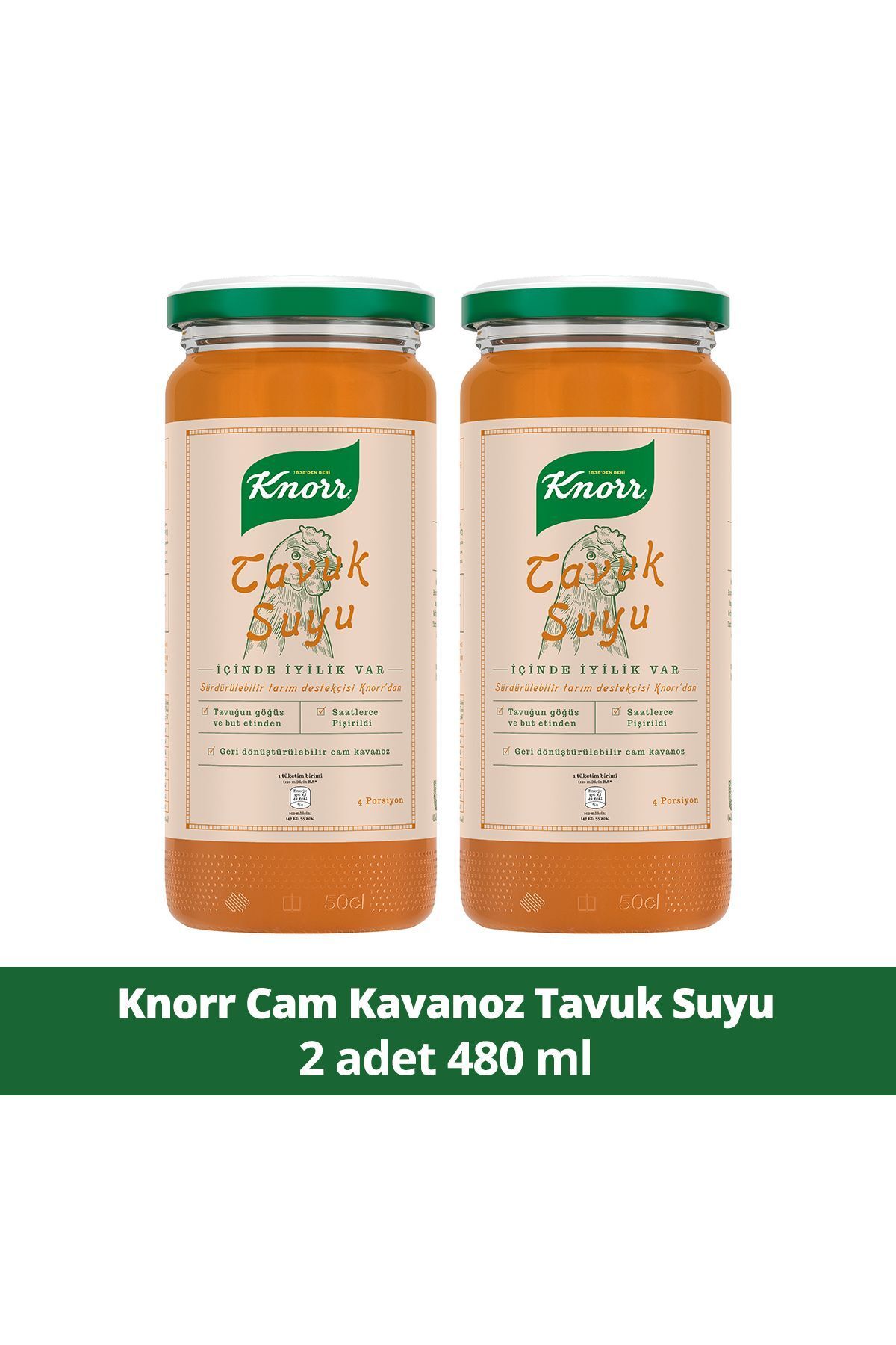 Knorr Cam Kavanoz Tavuk Suyu 2x480ml