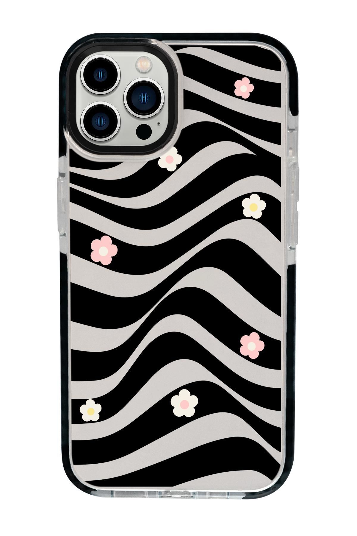 mooodcase iPhone 15 Pro Uyumlu Flowers in Illusion Candy Bumper Silikonlu Telefon Kılıfı