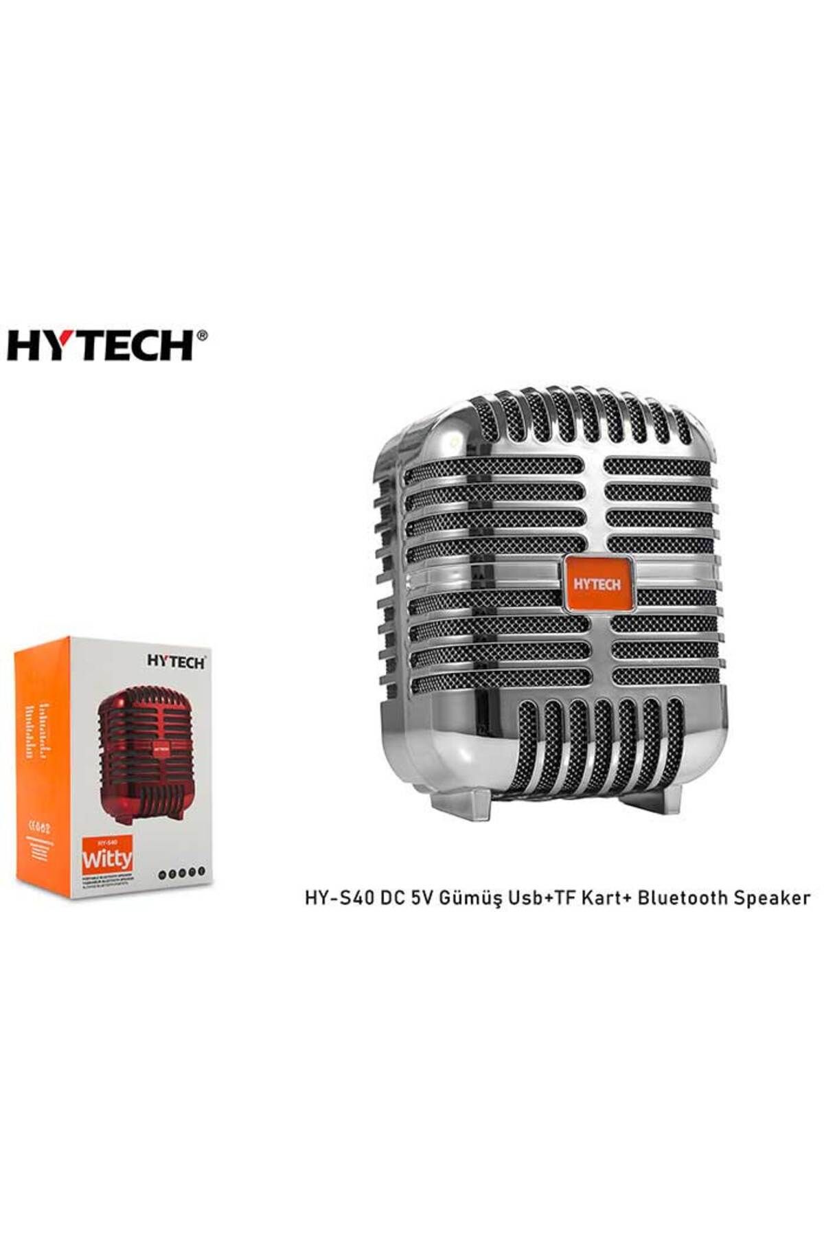 Hytech HY-S40 DC 5V Bluetooth Speaker Gümüş Usb+TF Kart