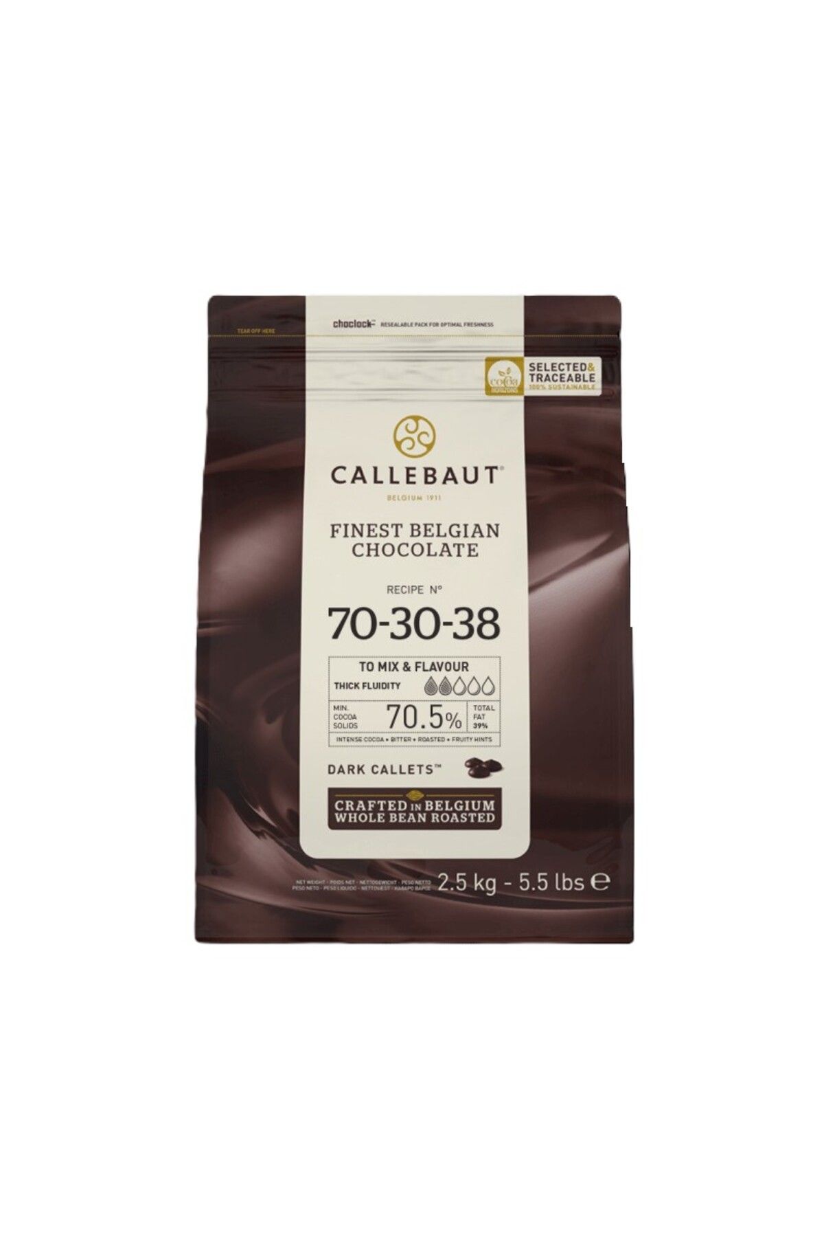 Callebaut Extra Bitter Küvertür Drop Çikolata (70-30-38) 2.5 Kg