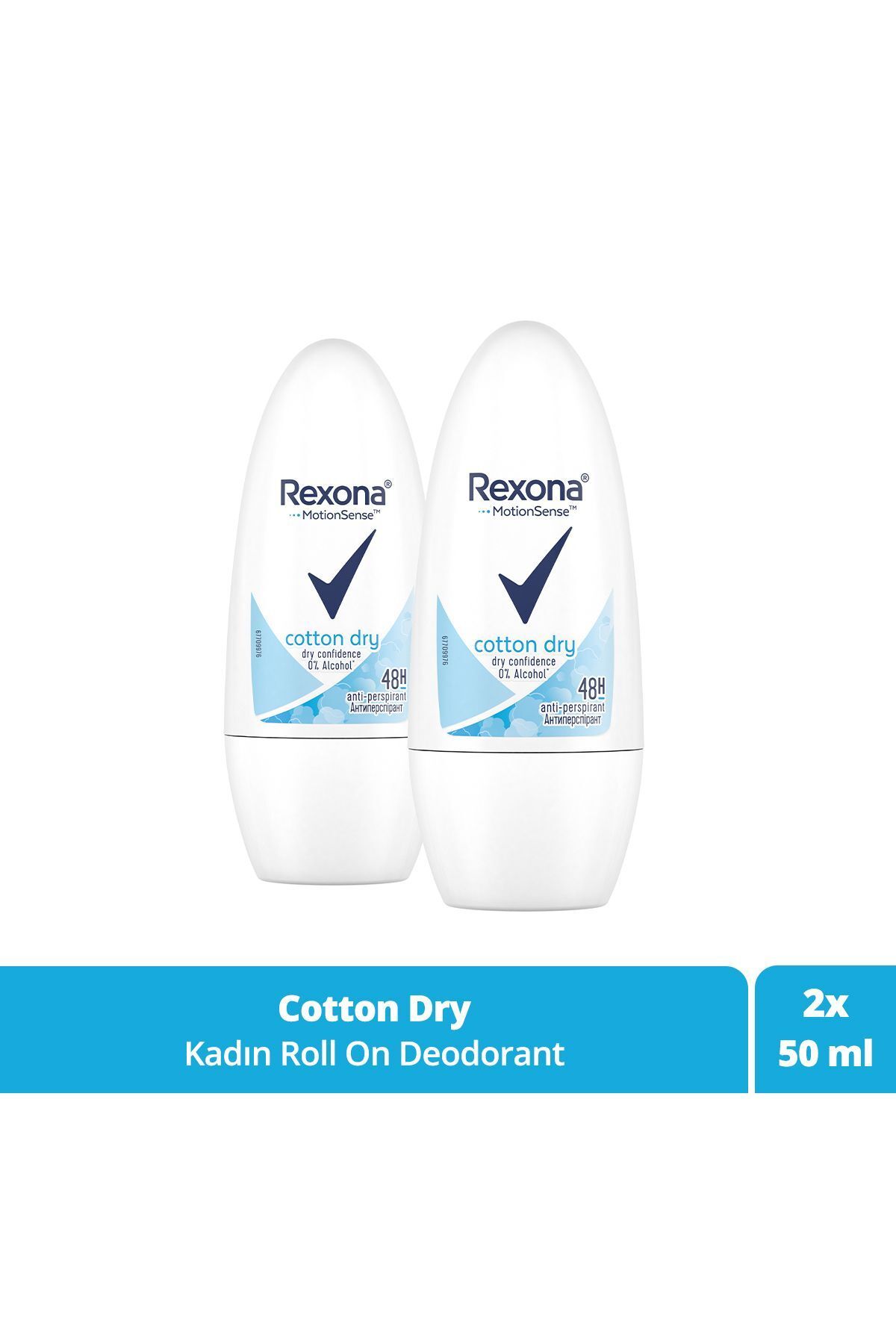 Rexona Motionsense Kadın Roll On Deodorant Cotton Dry 50 ml X2