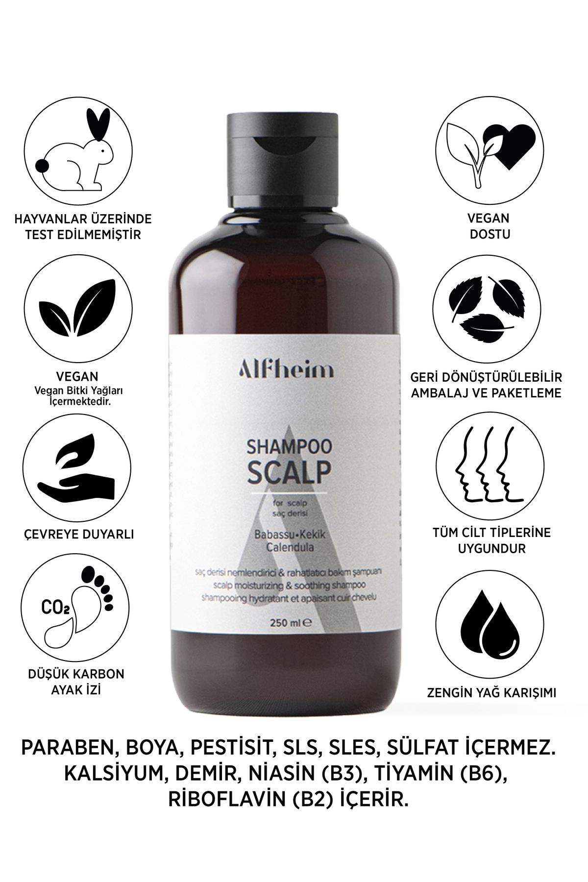 Alfheim Shampoo Scalp/ Kuruluk Ve Kaşıntı/ Mantar Ve Önleyici/ Saç Derisi Sorunları Için/ 250 ml