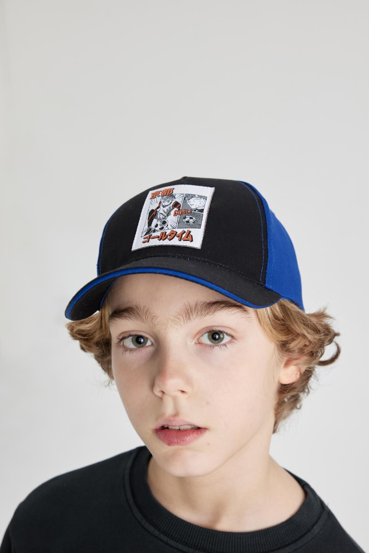 Defacto Erkek Çocuk Etiket Baskılı Pamuklu Beyzbol Basketbol Şapkası C0543a824sm